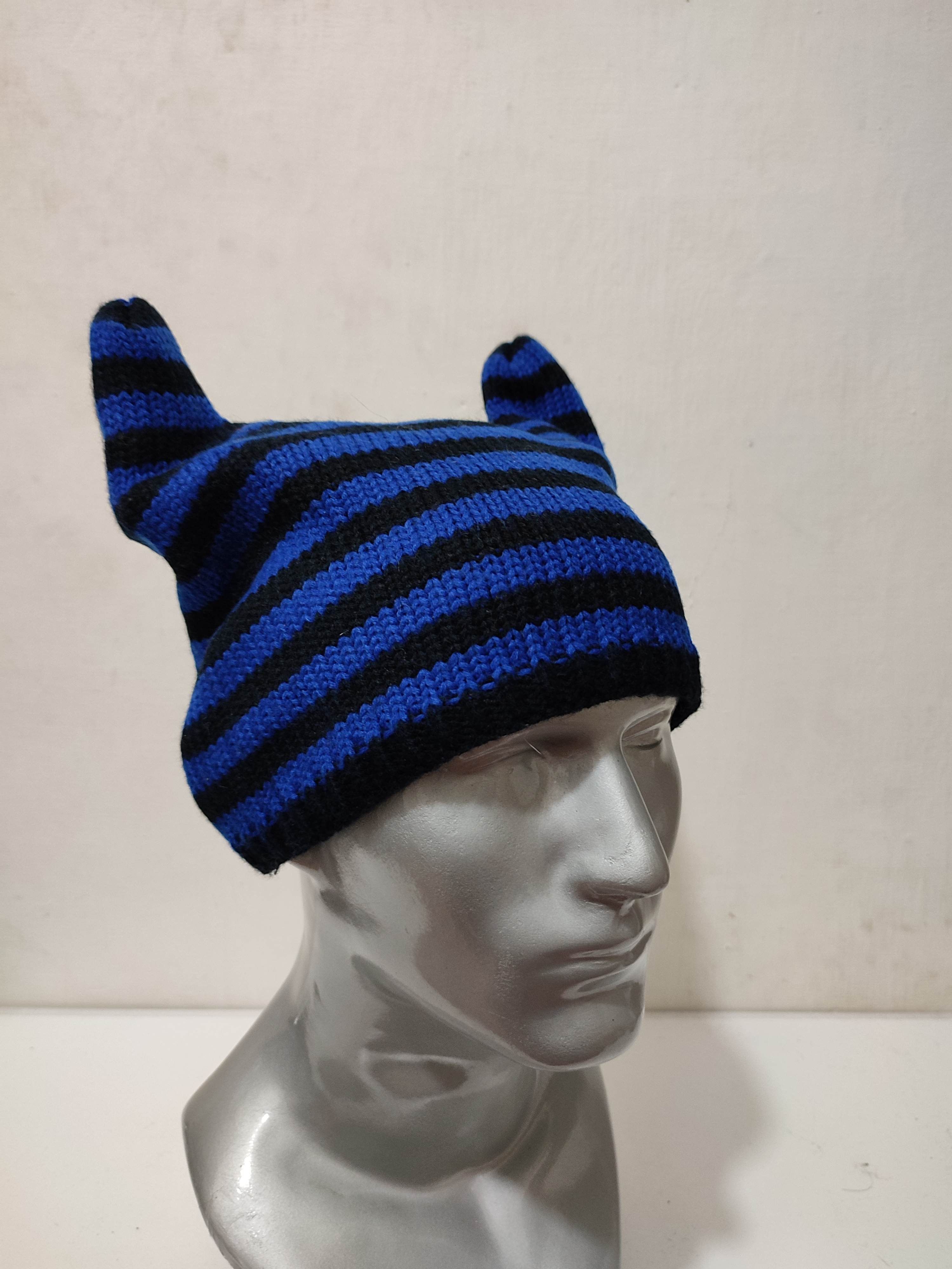 Other 🔥Unknown Stripe Bunny Horn Devil Beanie Hats Size ONE SIZE - 3 Thumbnail