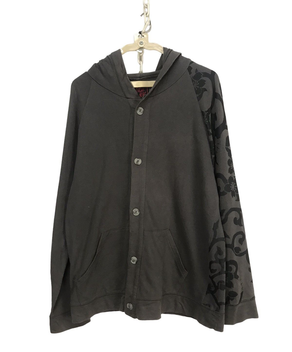 Button up hoodie printed Japanese brand