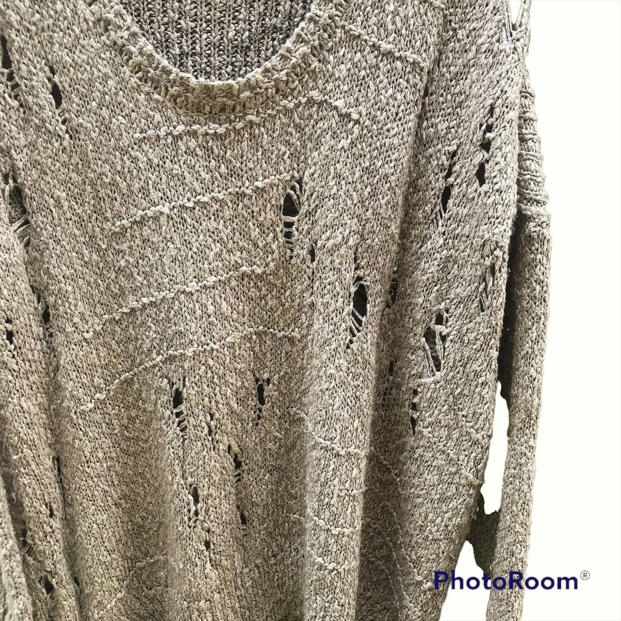 20471120 Japanese Brand Sisley Distressed Grunge Knit Size US L / EU 52-54 / 3 - 2 Thumbnail