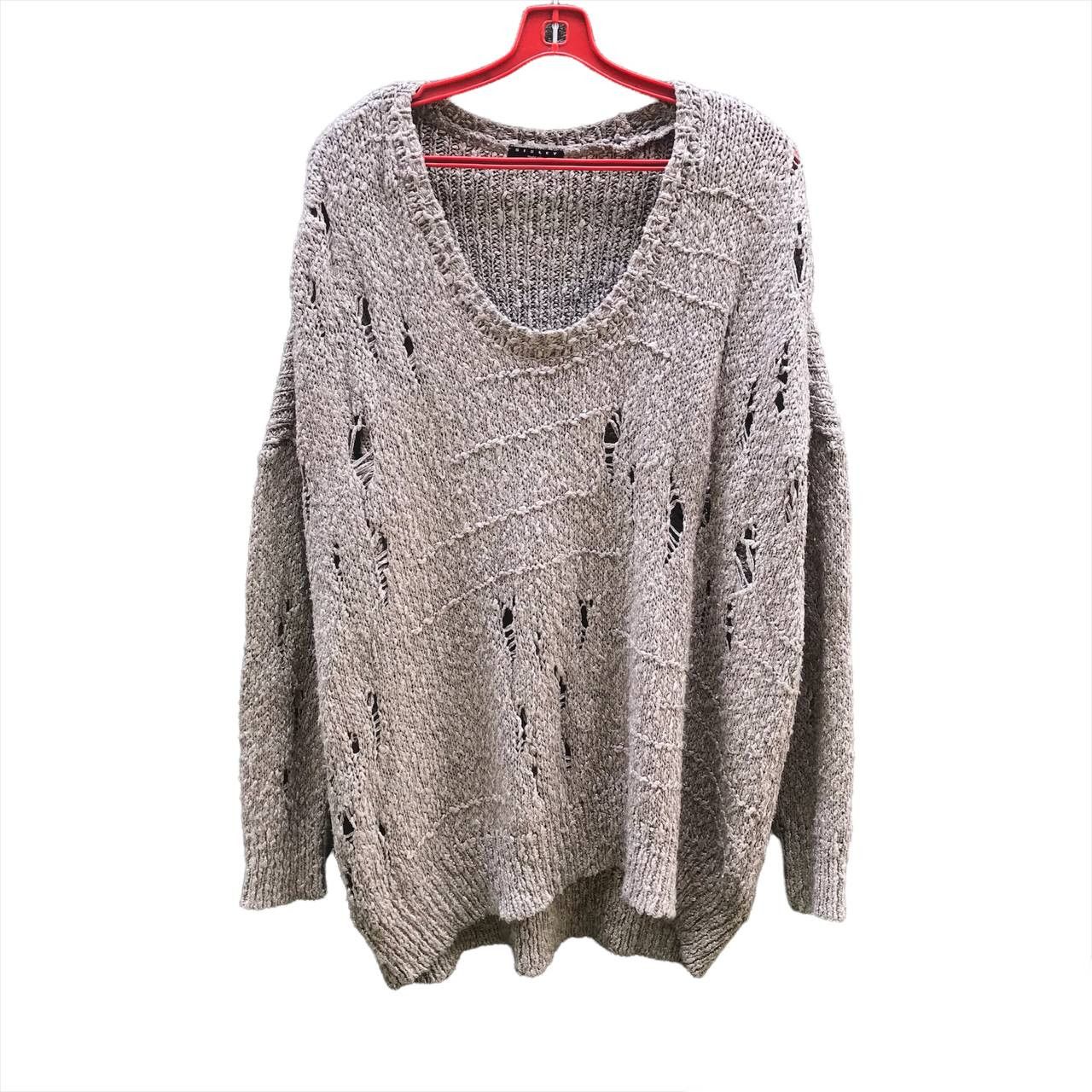 image of 20471120 x Archival Clothing Sisley Distressed Grunge Knit in Brown (Size Large)