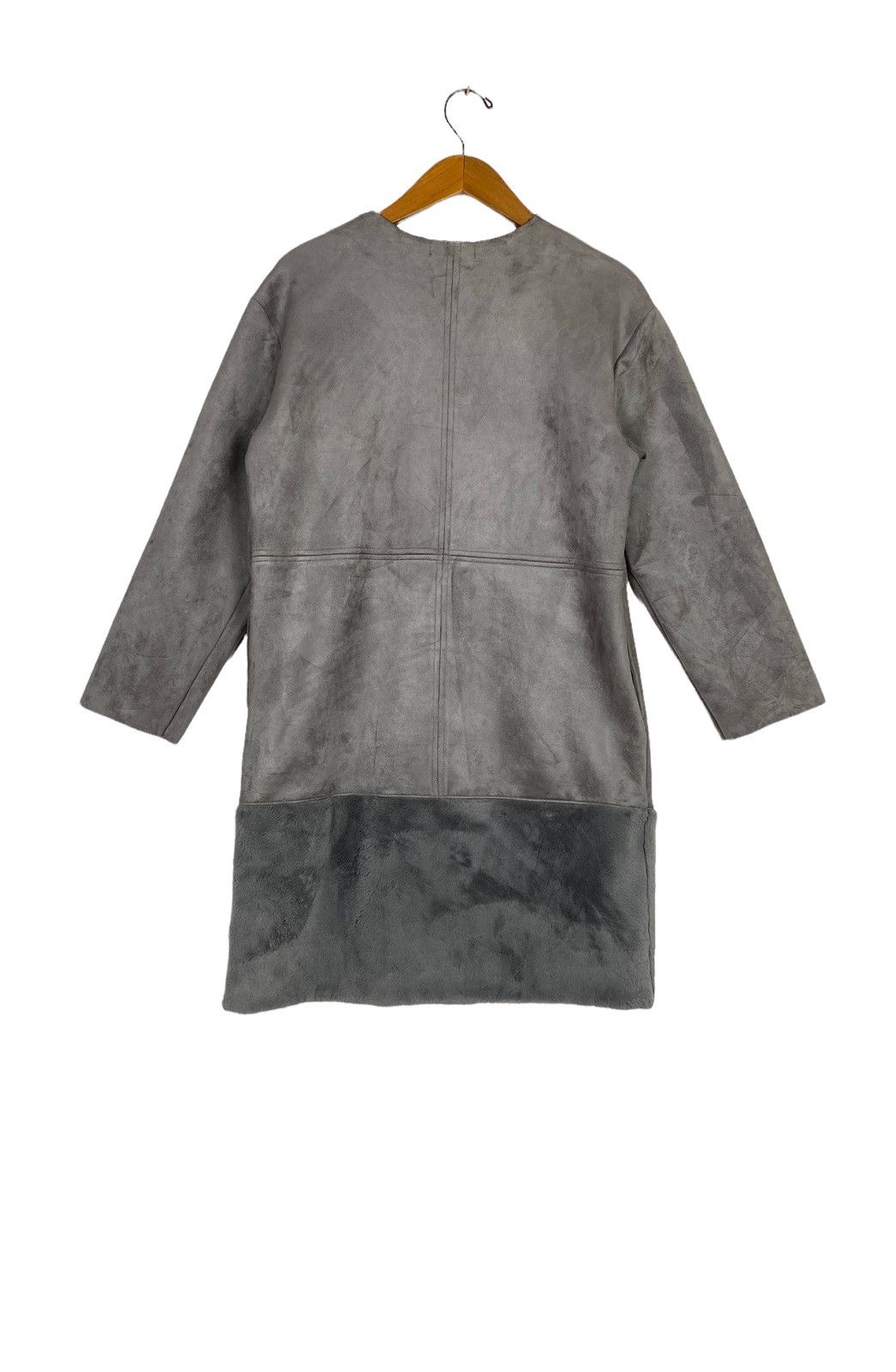 Zara Rare‼️ ZARA Long Grey Faux Suede Faux Fur Button Long Jacket Size US M / EU 48-50 / 2 - 4 Thumbnail