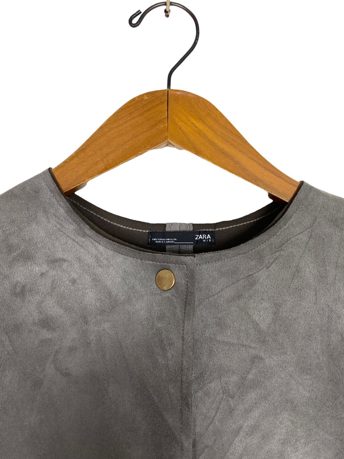 Zara Rare‼️ ZARA Long Grey Faux Suede Faux Fur Button Long Jacket Size US M / EU 48-50 / 2 - 5 Thumbnail