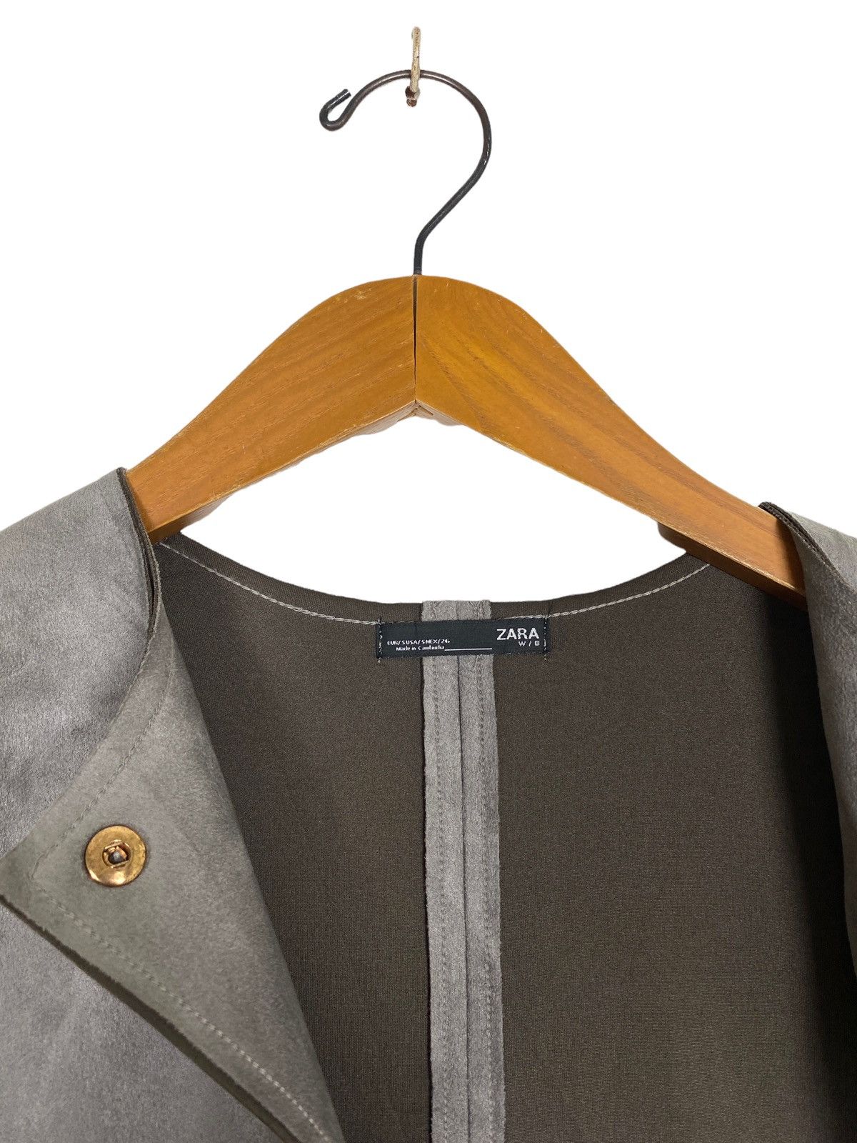 Zara Rare‼️ ZARA Long Grey Faux Suede Faux Fur Button Long Jacket Size US M / EU 48-50 / 2 - 6 Thumbnail