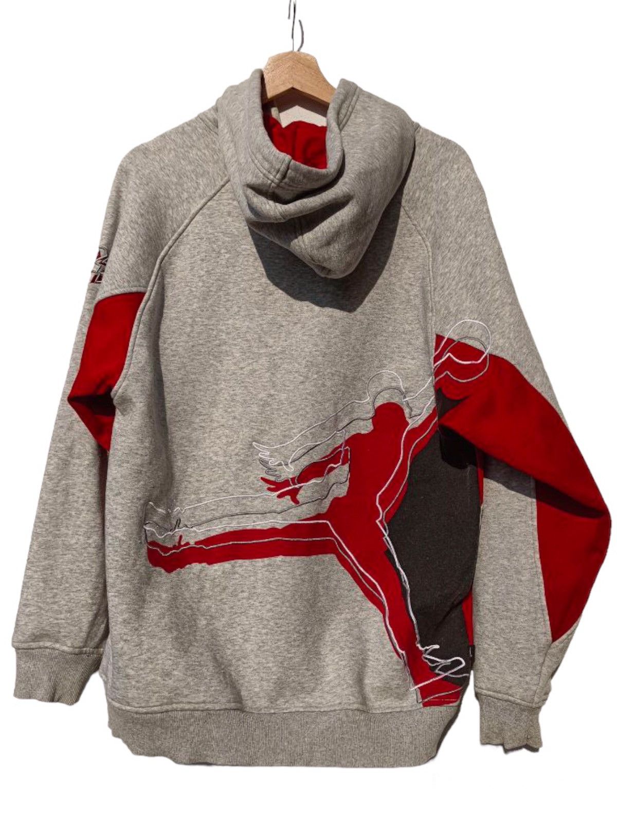 image of Jordan Vintage Y2K Jordan Hoodie in Grey Red, Men's (Size Small)