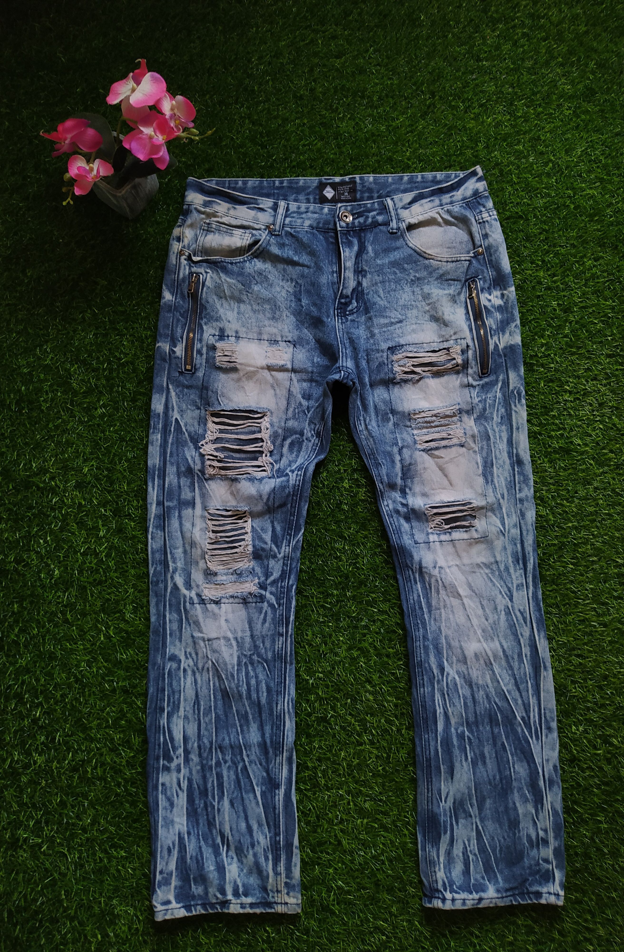 Japanese Brand Stone Wash Distressed Design Jeans Size US 36 / EU 52 - 1 Thumbnail