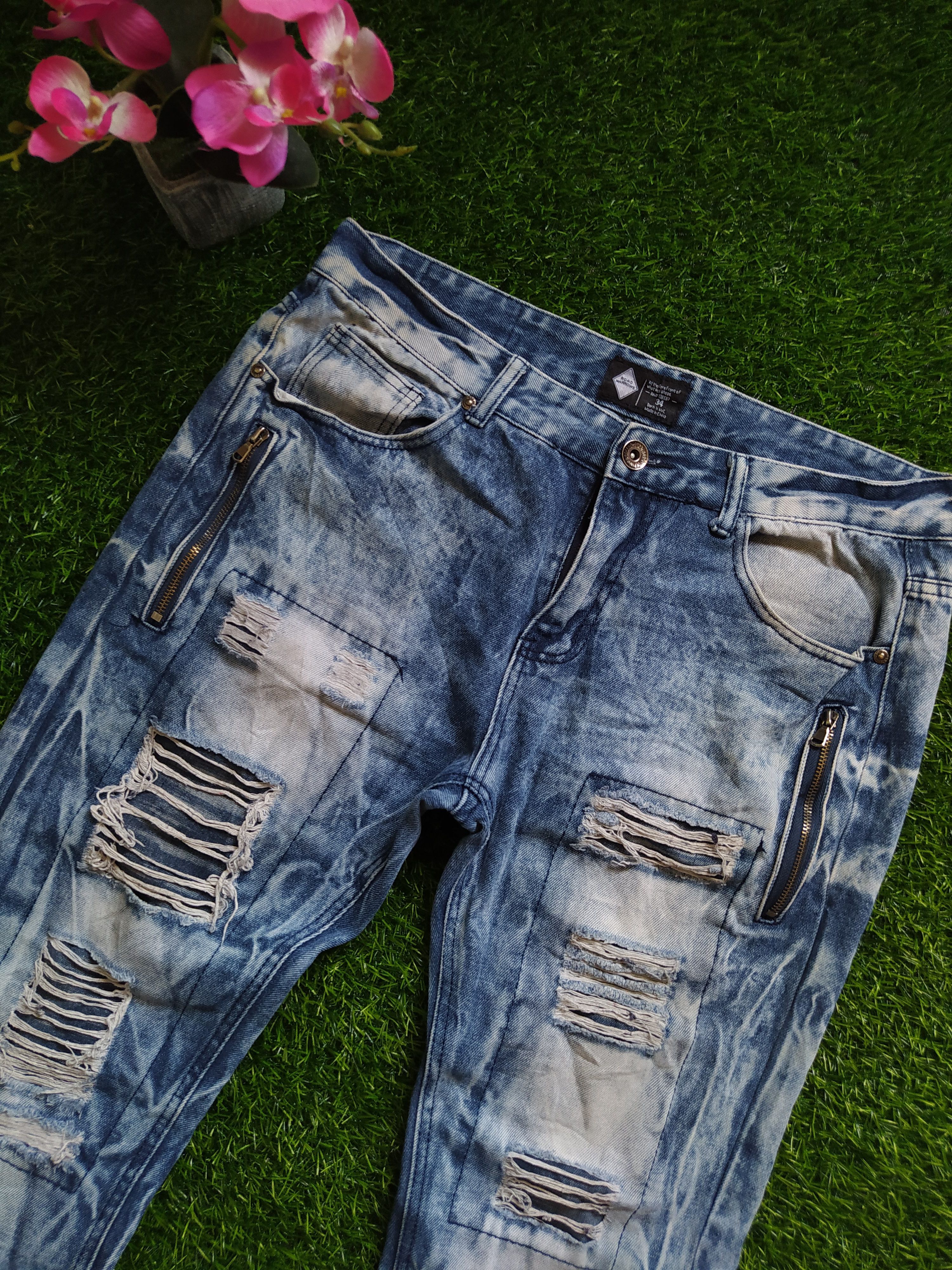 Japanese Brand Stone Wash Distressed Design Jeans Size US 36 / EU 52 - 8 Thumbnail