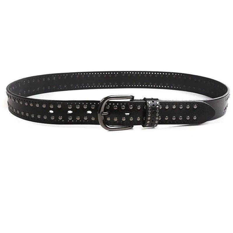 Leather Leather Belt Women Lady Punk Size ONE SIZE - 3 Thumbnail