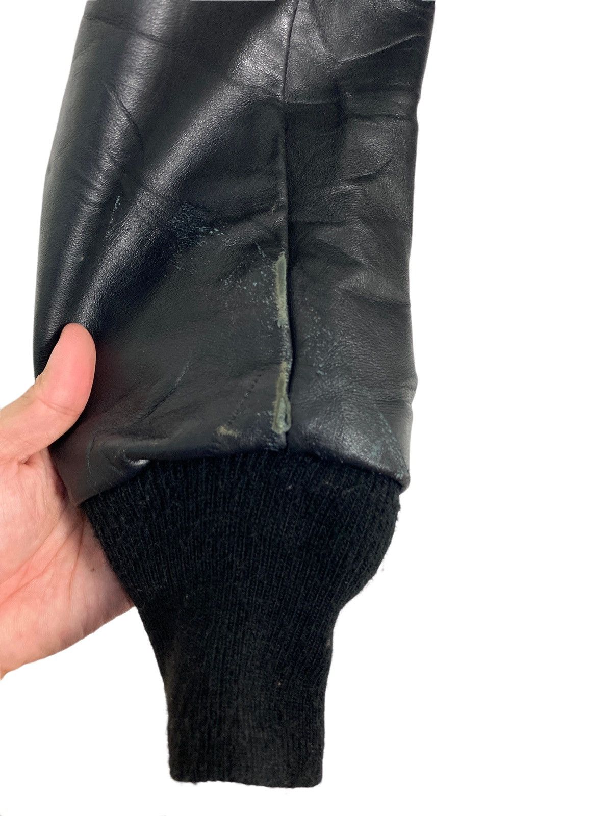 Schott Rare‼️ Vtg Schott THRASHED Black Leather Jacket Fur Collar Size US M / EU 48-50 / 2 - 9 Thumbnail