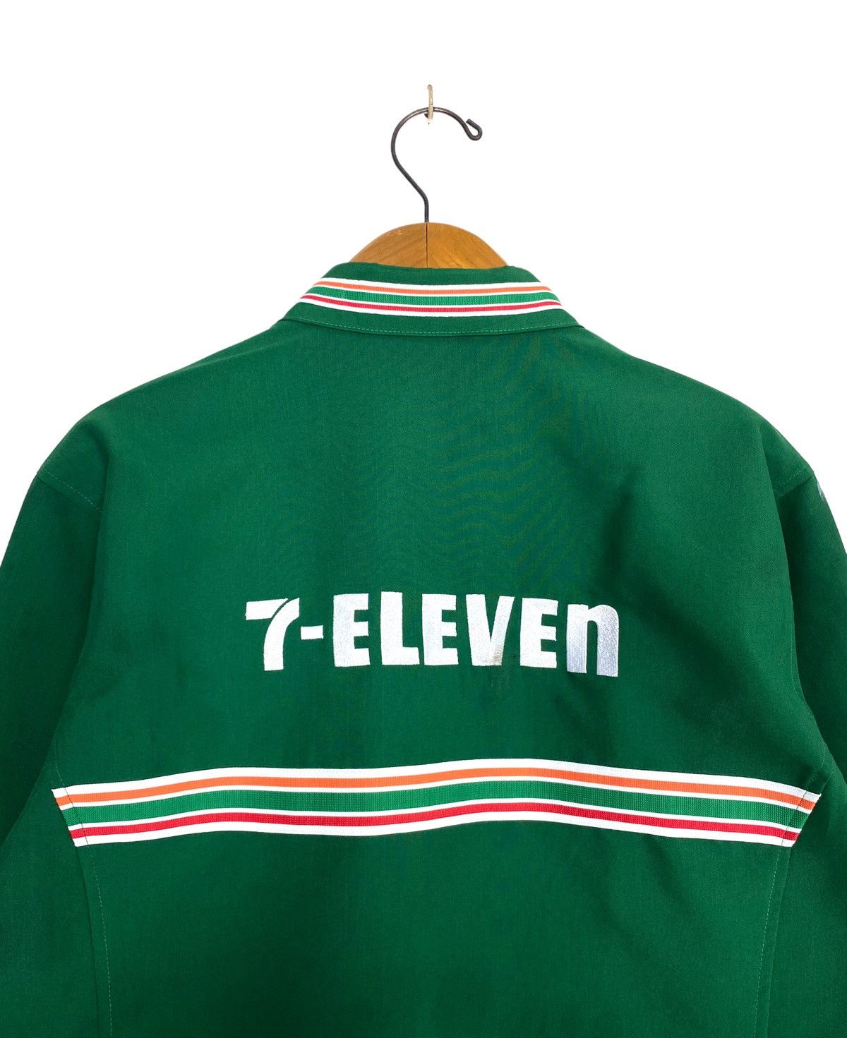 Japanese Brand Rare‼️ Vtg 7 Eleven Uniform Long Sleeve Embroidery Big Logo Size US L / EU 52-54 / 3 - 4 Thumbnail