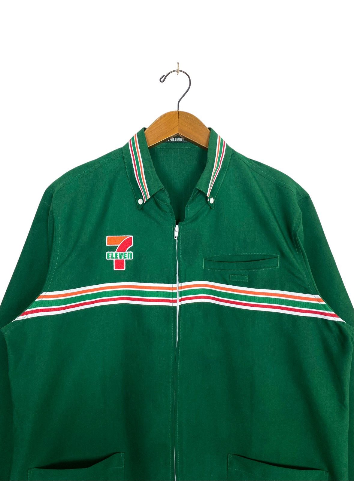 Japanese Brand Rare‼️ Vtg 7 Eleven Uniform Long Sleeve Embroidery Big Logo Size US L / EU 52-54 / 3 - 2 Thumbnail