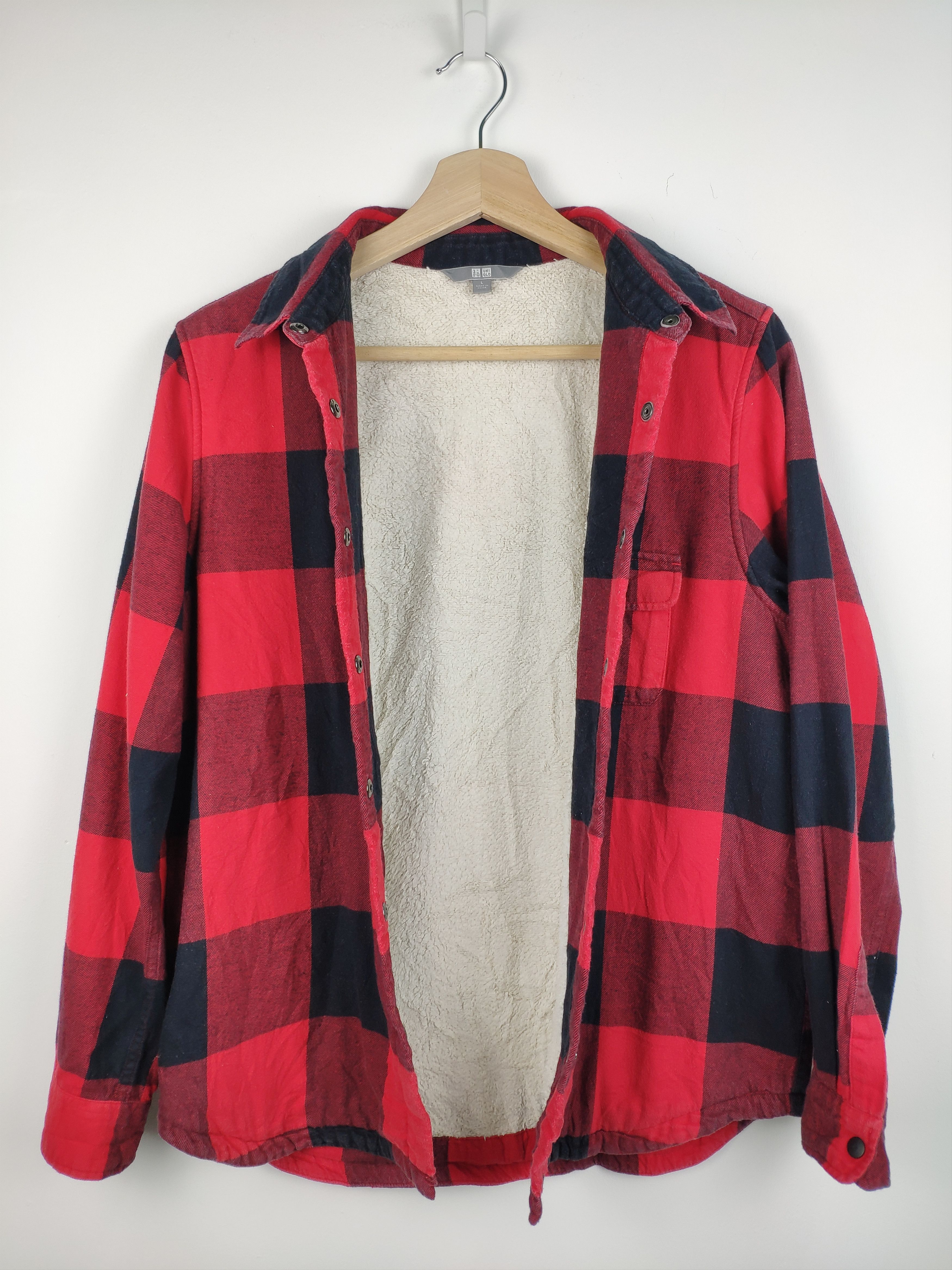Flannel × Japanese Brand Uniqlo Plaid Flannel Snap Button Lining Sherpa Size US M / EU 48-50 / 2 - 3 Thumbnail