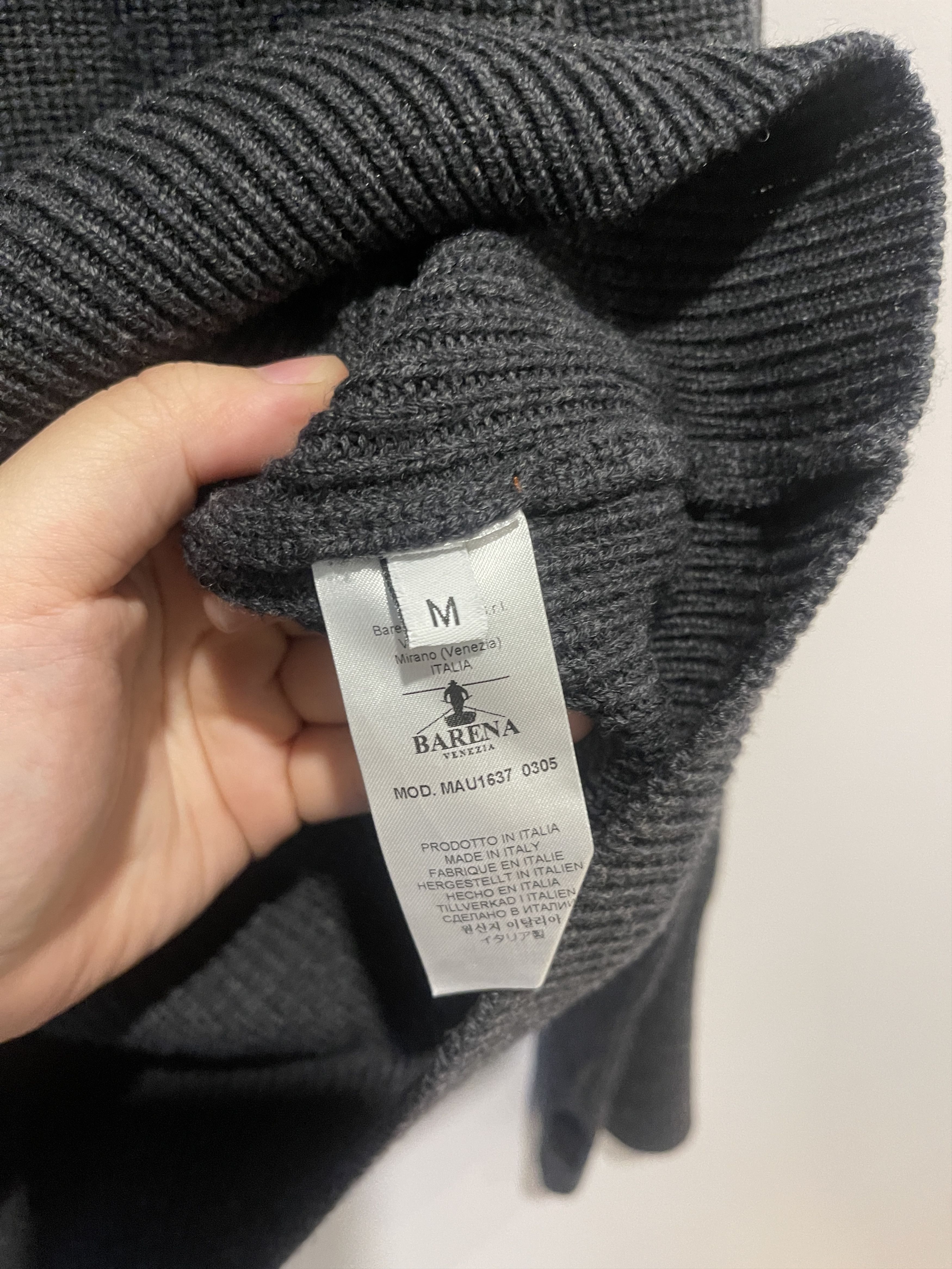 Barena Grey Turtleneck Knit Sweater