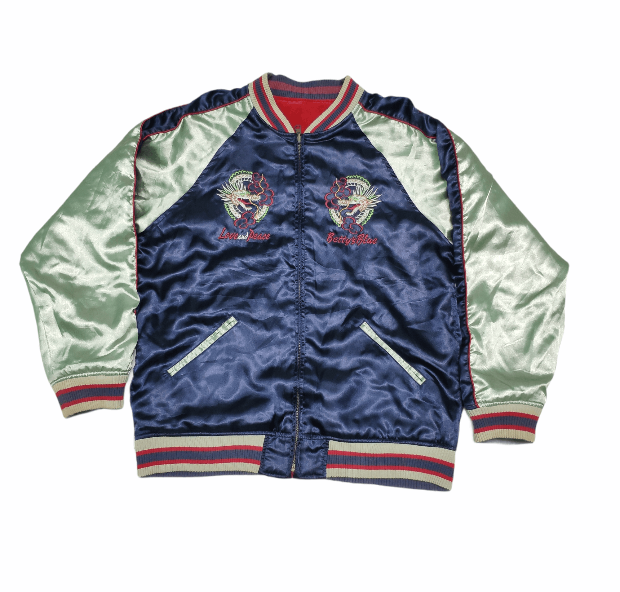 Japanese Brand × Vintage Vintage Sukajan Jacket Velvet Embroidered Reversible Size US S / EU 44-46 / 1 - 8 Thumbnail