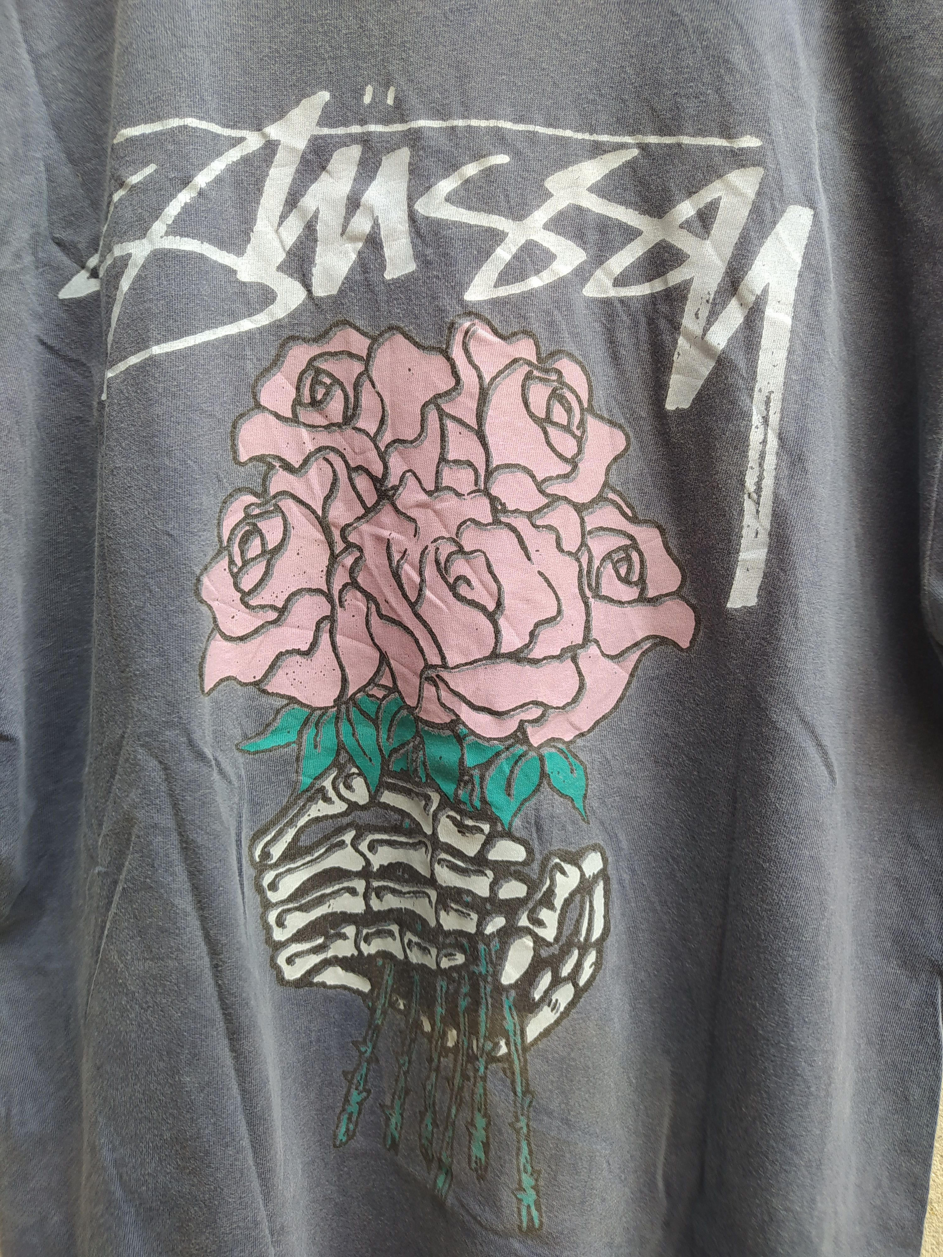 Stussy × Vintage Distressed Stussy Roses Tee Size US M / EU 48-50 / 2 - 3 Thumbnail