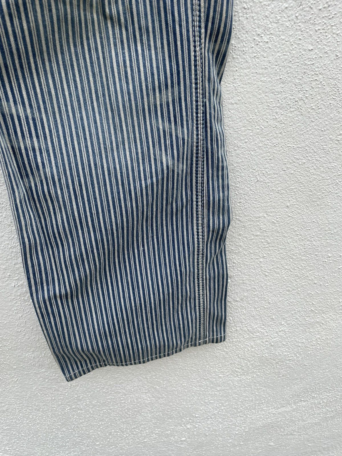 Lee Lee Sanforized Hickory Striped Carpenter Cropped Pants Size US 30 / EU 46 - 5 Thumbnail