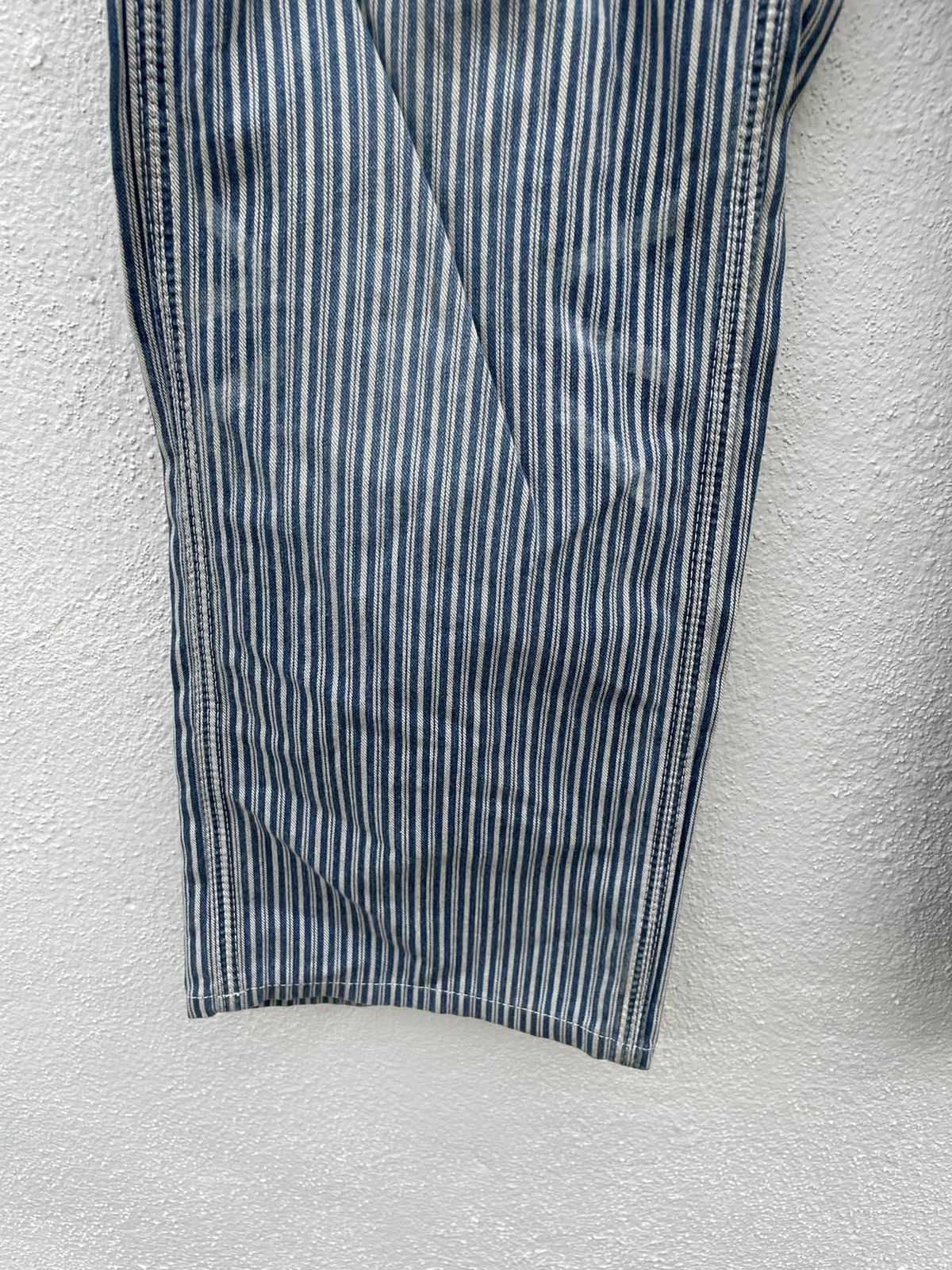 Lee Lee Sanforized Hickory Striped Carpenter Cropped Pants Size US 30 / EU 46 - 4 Thumbnail