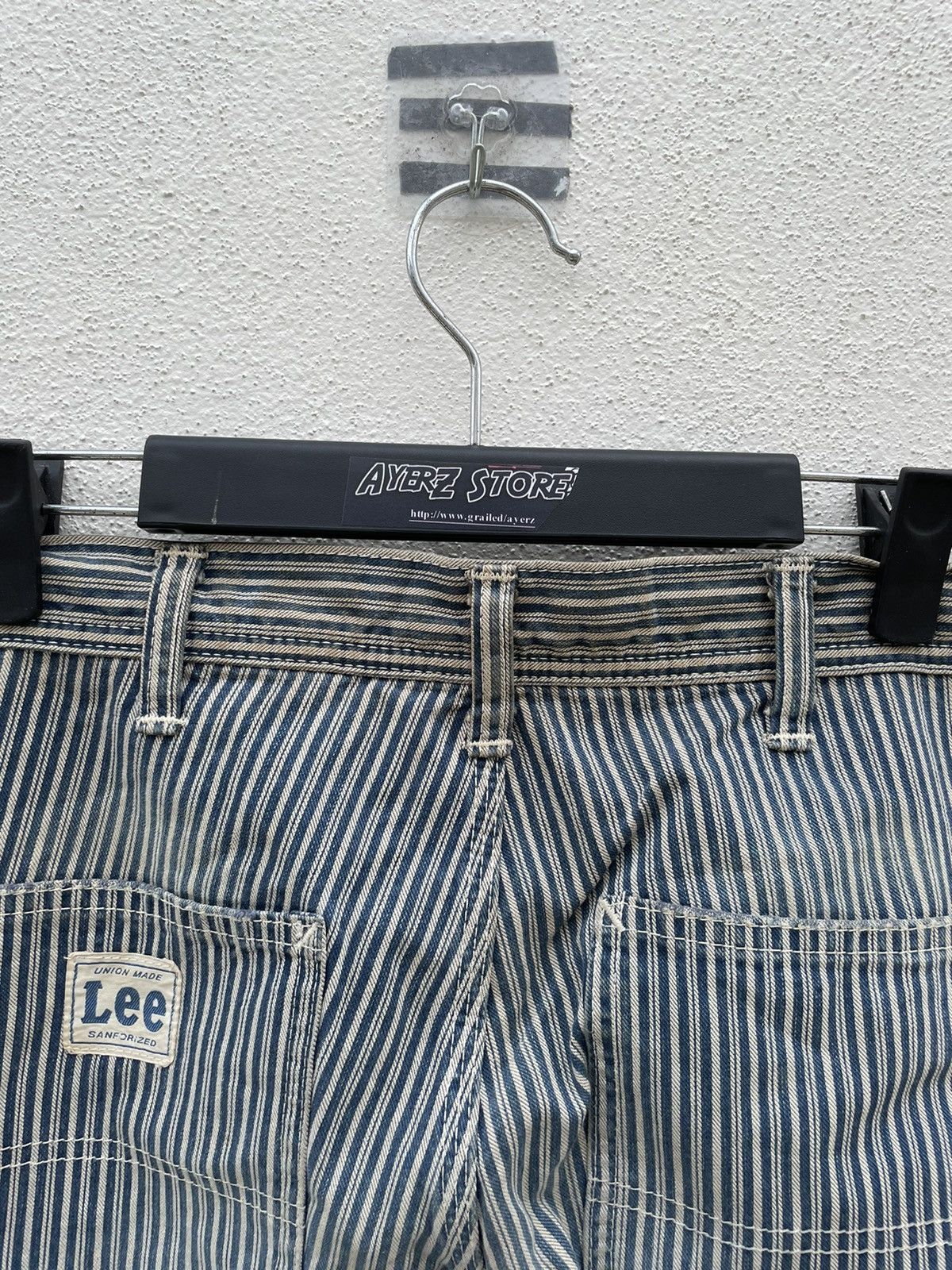 Lee Lee Sanforized Hickory Striped Carpenter Cropped Pants Size US 30 / EU 46 - 8 Thumbnail