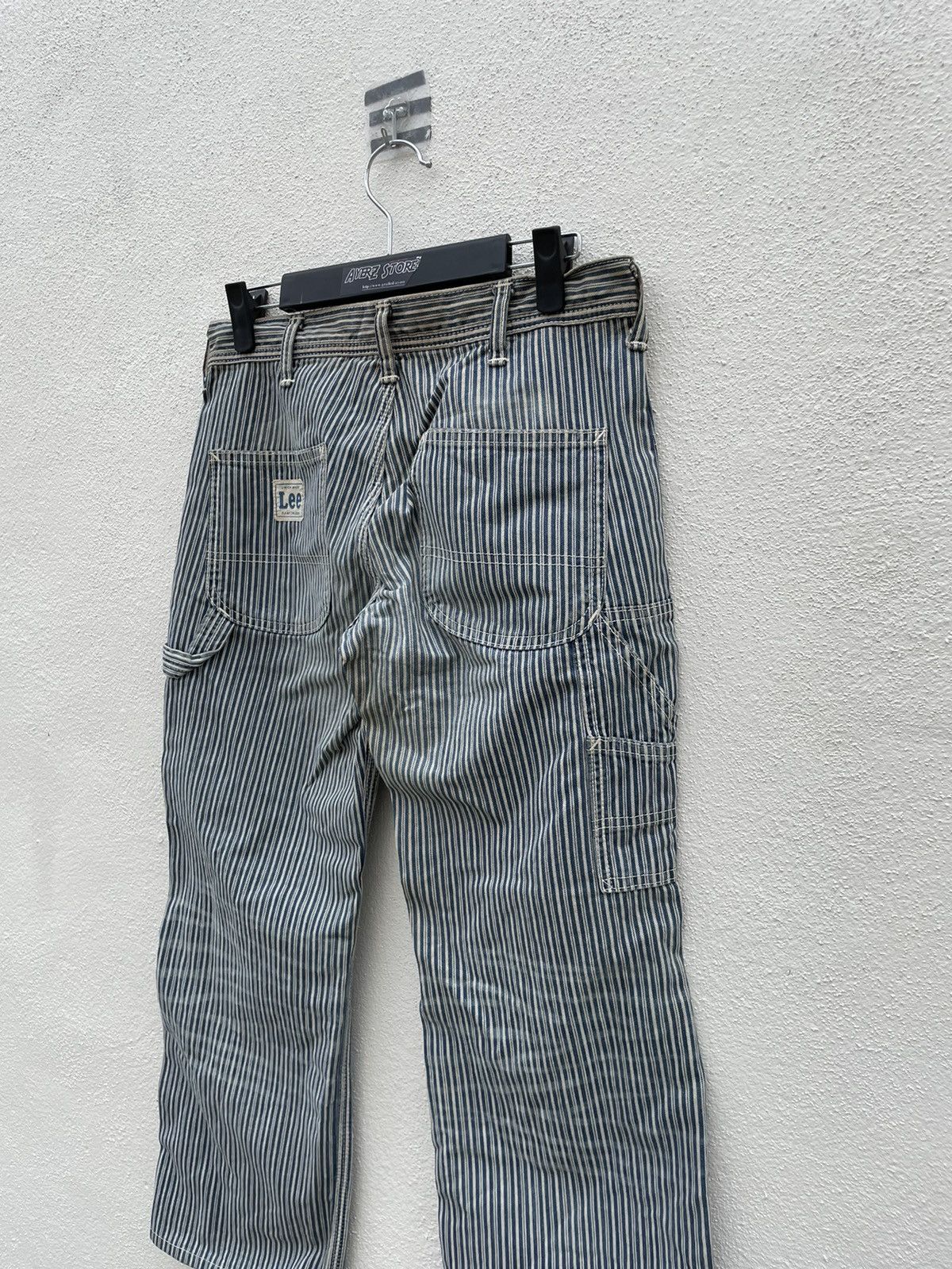 Lee Lee Sanforized Hickory Striped Carpenter Cropped Pants Size US 30 / EU 46 - 11 Thumbnail