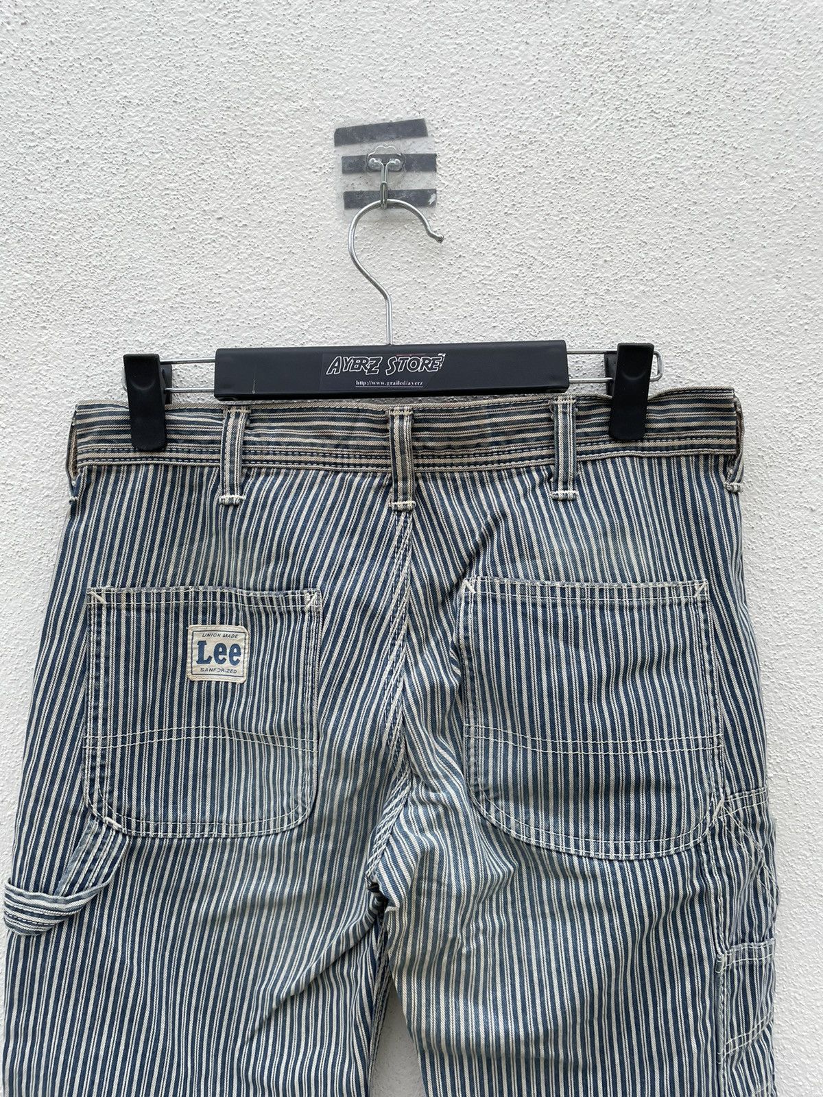 Lee Lee Sanforized Hickory Striped Carpenter Cropped Pants Size US 30 / EU 46 - 7 Thumbnail