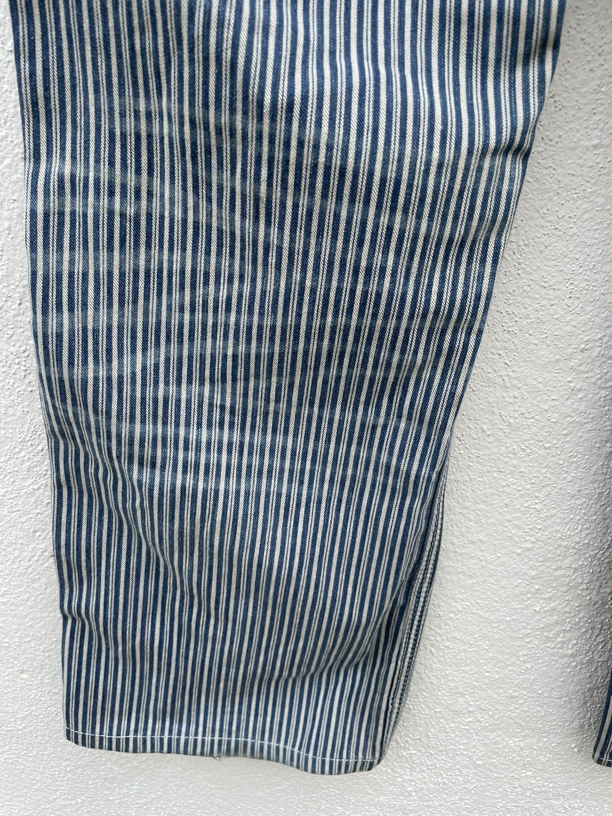 Lee Lee Sanforized Hickory Striped Carpenter Cropped Pants Size US 30 / EU 46 - 9 Thumbnail