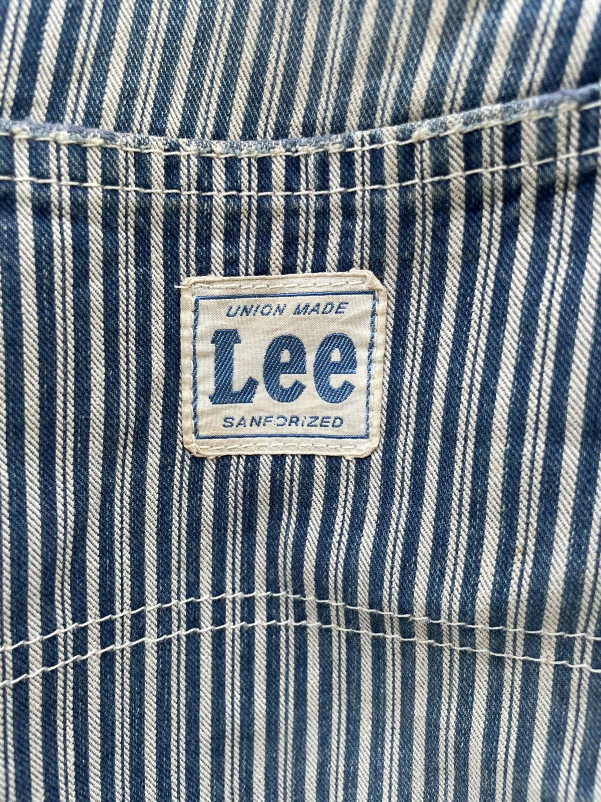 Lee Lee Sanforized Hickory Striped Carpenter Cropped Pants Size US 30 / EU 46 - 12 Thumbnail