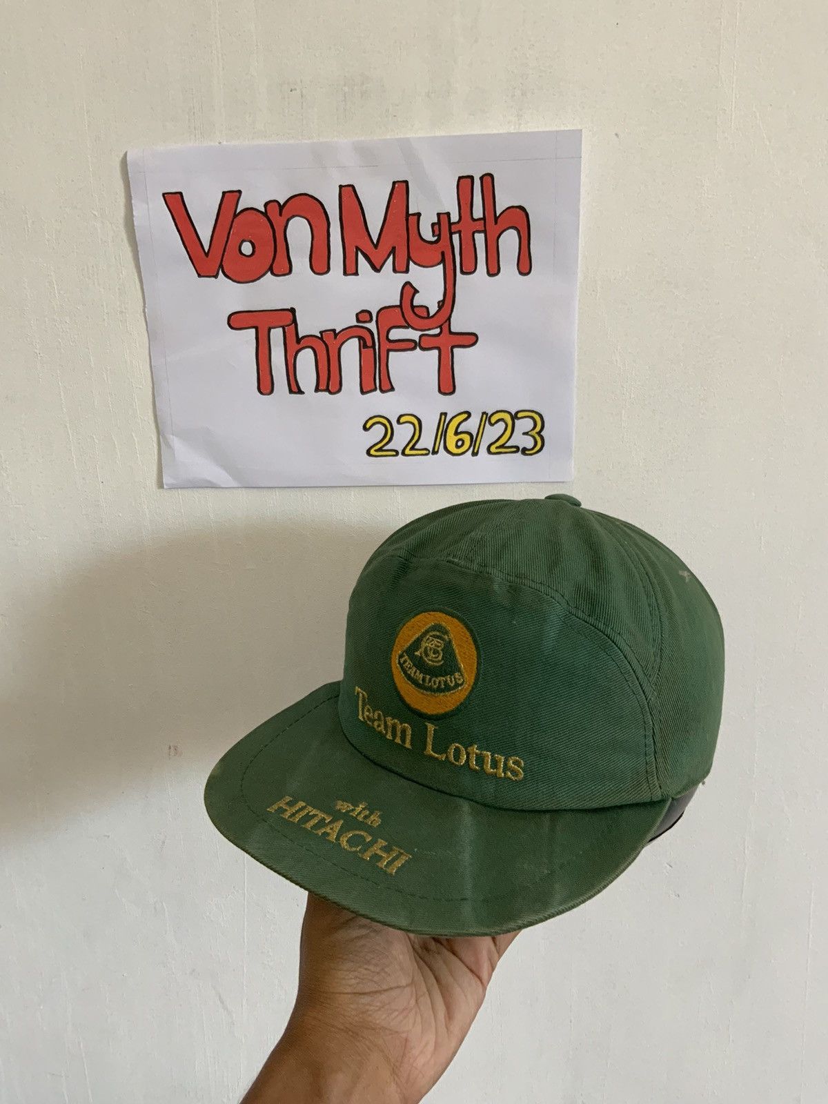 Japanese Brand Vintage Team Lotus x Hitachi Japan Fade Racing Hat Size ONE SIZE - 2 Thumbnail
