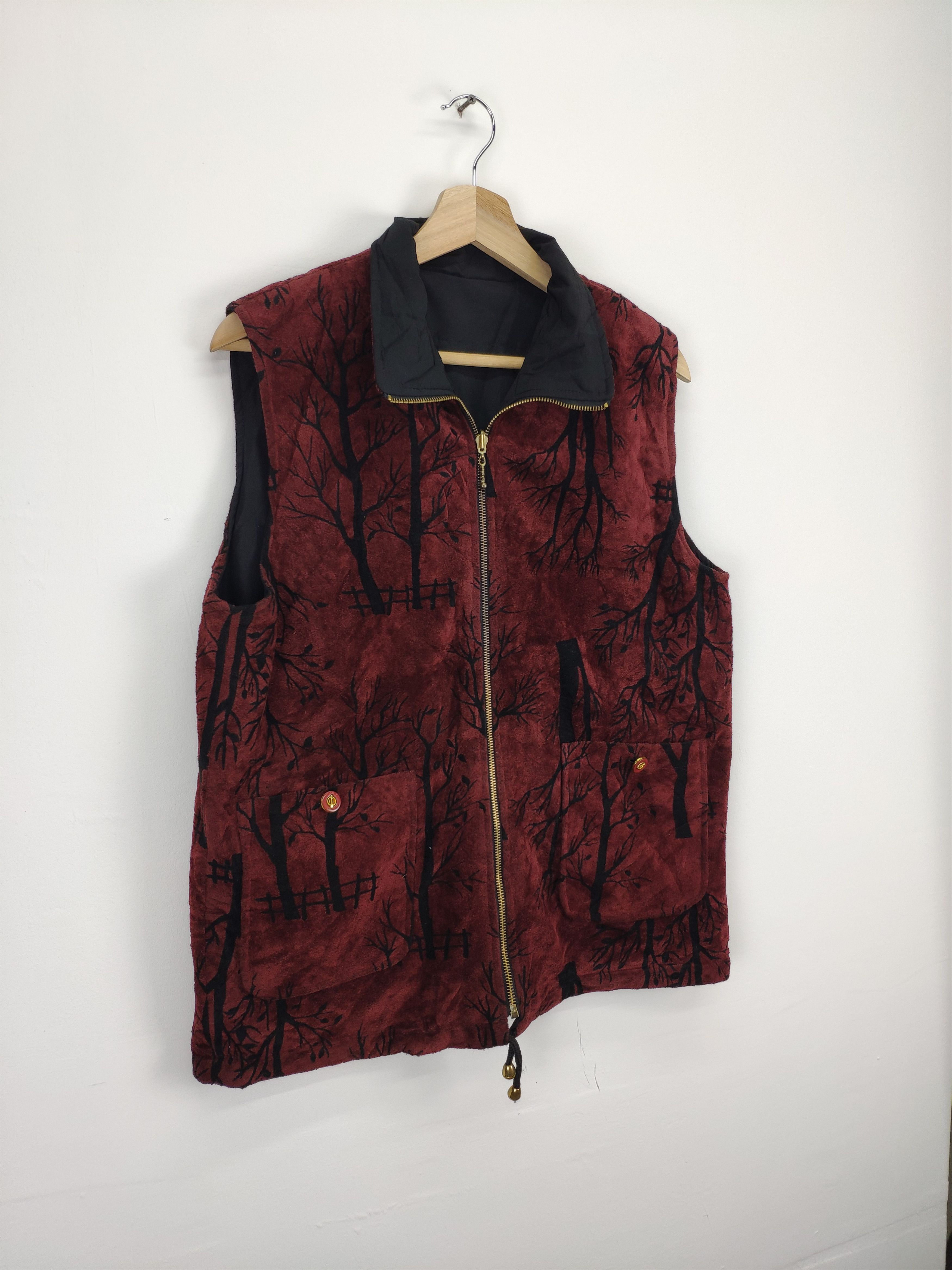 Japanese Brand × Vintage Vintage Fleece Vest Fullprint Reversible by Elegance Size M / US 6-8 / IT 42-44 - 3 Thumbnail