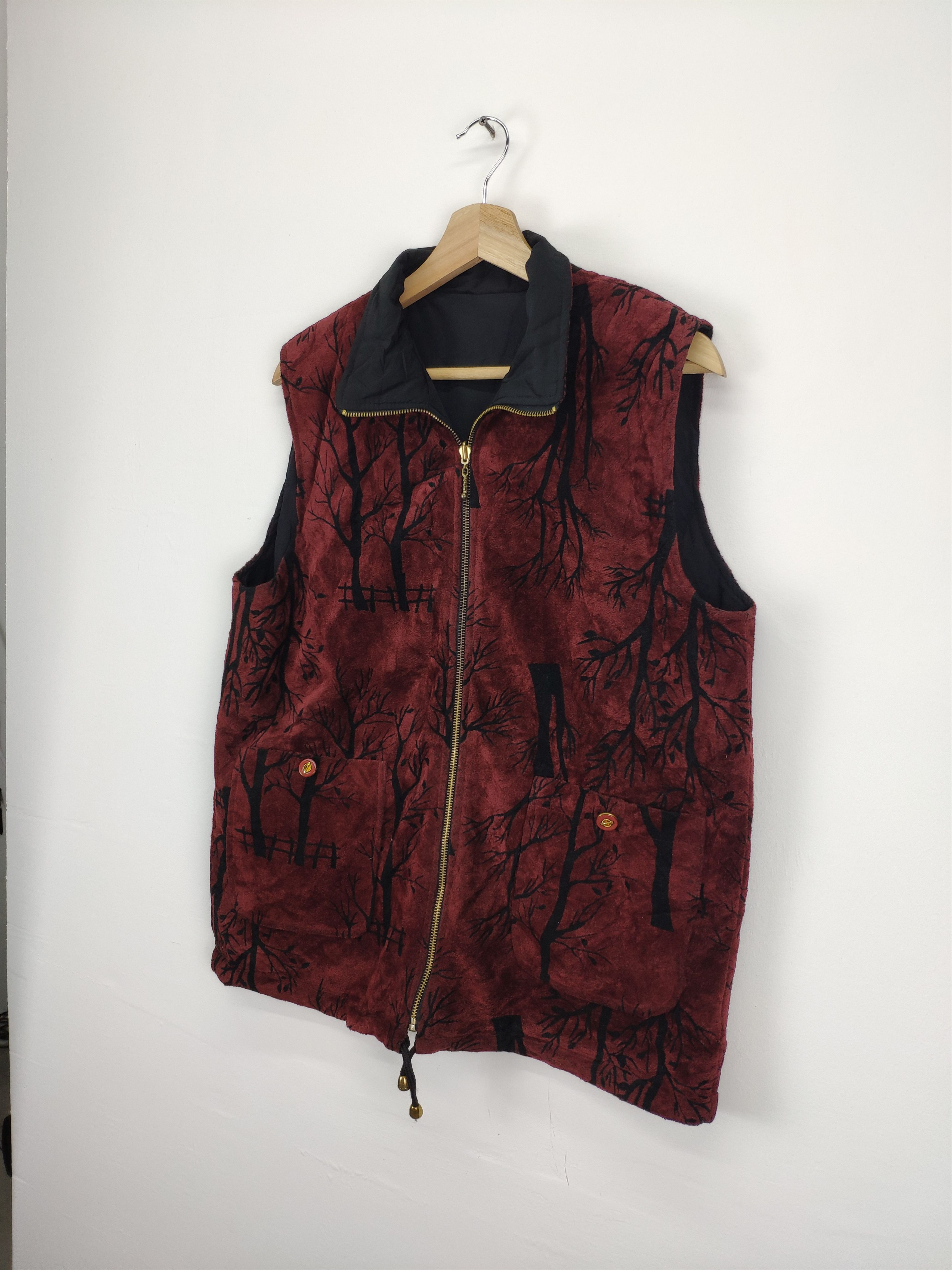 Japanese Brand × Vintage Vintage Fleece Vest Fullprint Reversible by Elegance Size M / US 6-8 / IT 42-44 - 2 Thumbnail
