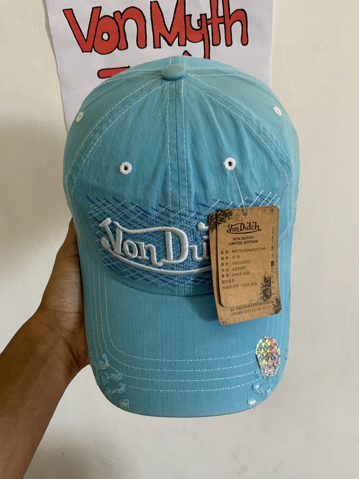 Von Dutch Deadstock Von Dutch Distressed Hat Size ONE SIZE - 6 Thumbnail