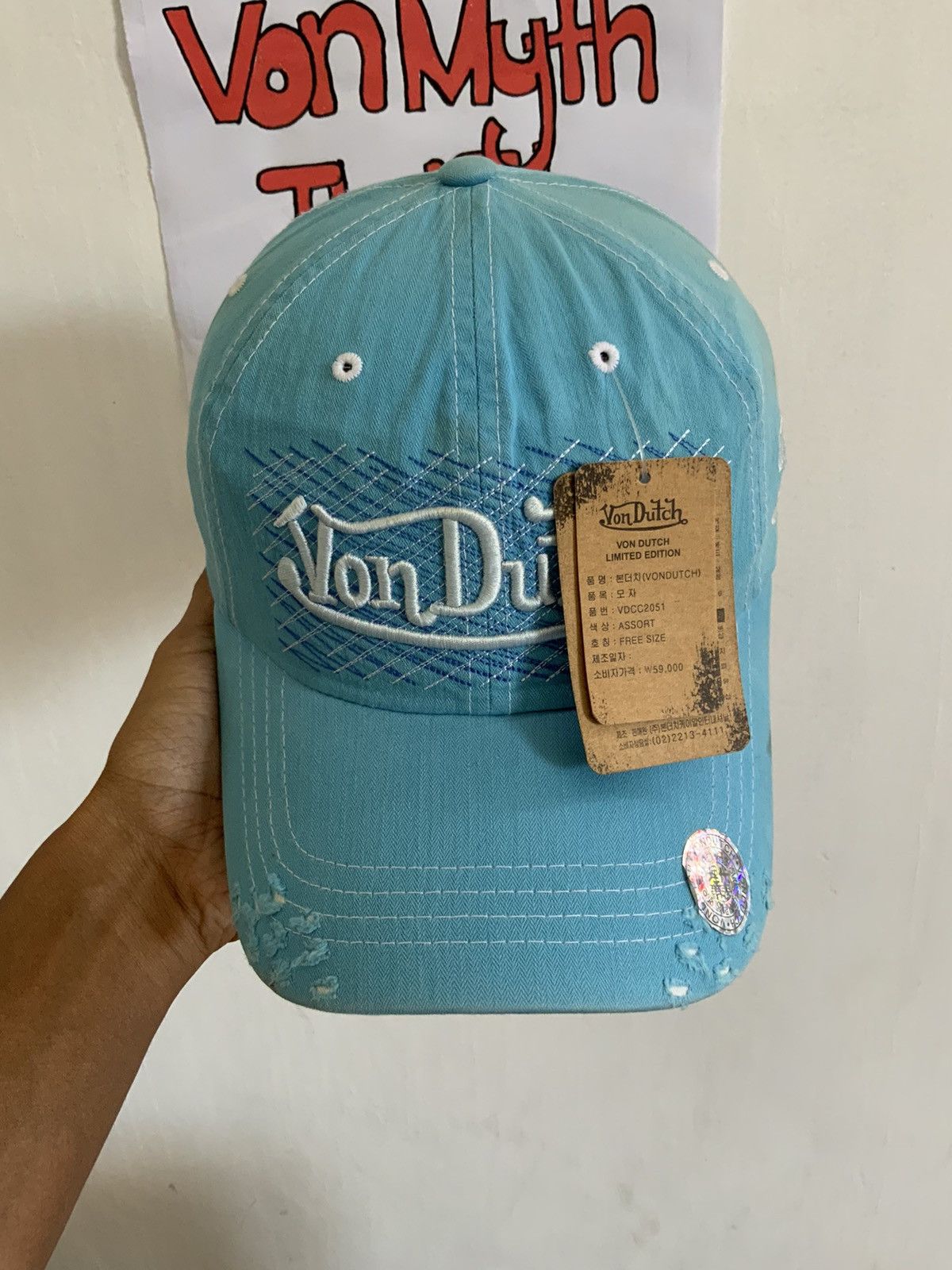 Von Dutch Deadstock Von Dutch Distressed Hat Size ONE SIZE - 5 Thumbnail