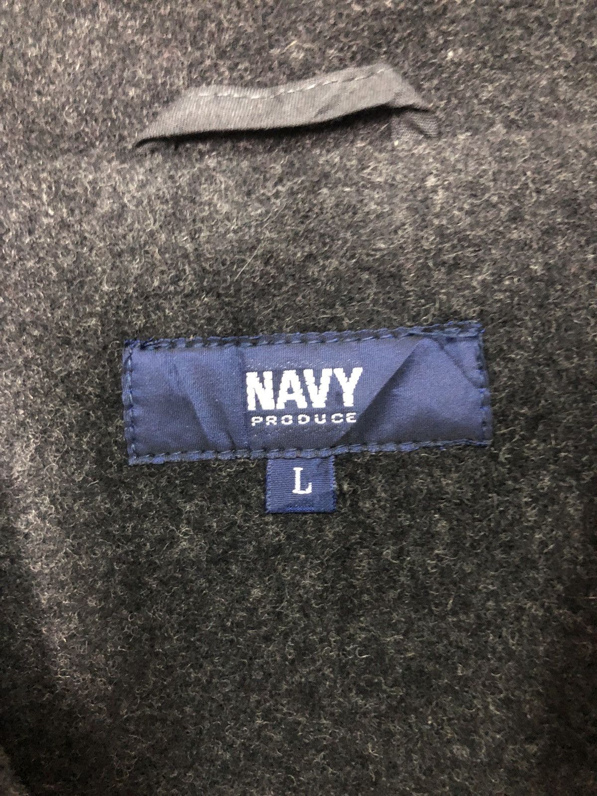 Japanese Brand Vintage Navy Produce Duffel Hoodie Wool Long Coat Jacket Size US L / EU 52-54 / 3 - 9 Thumbnail