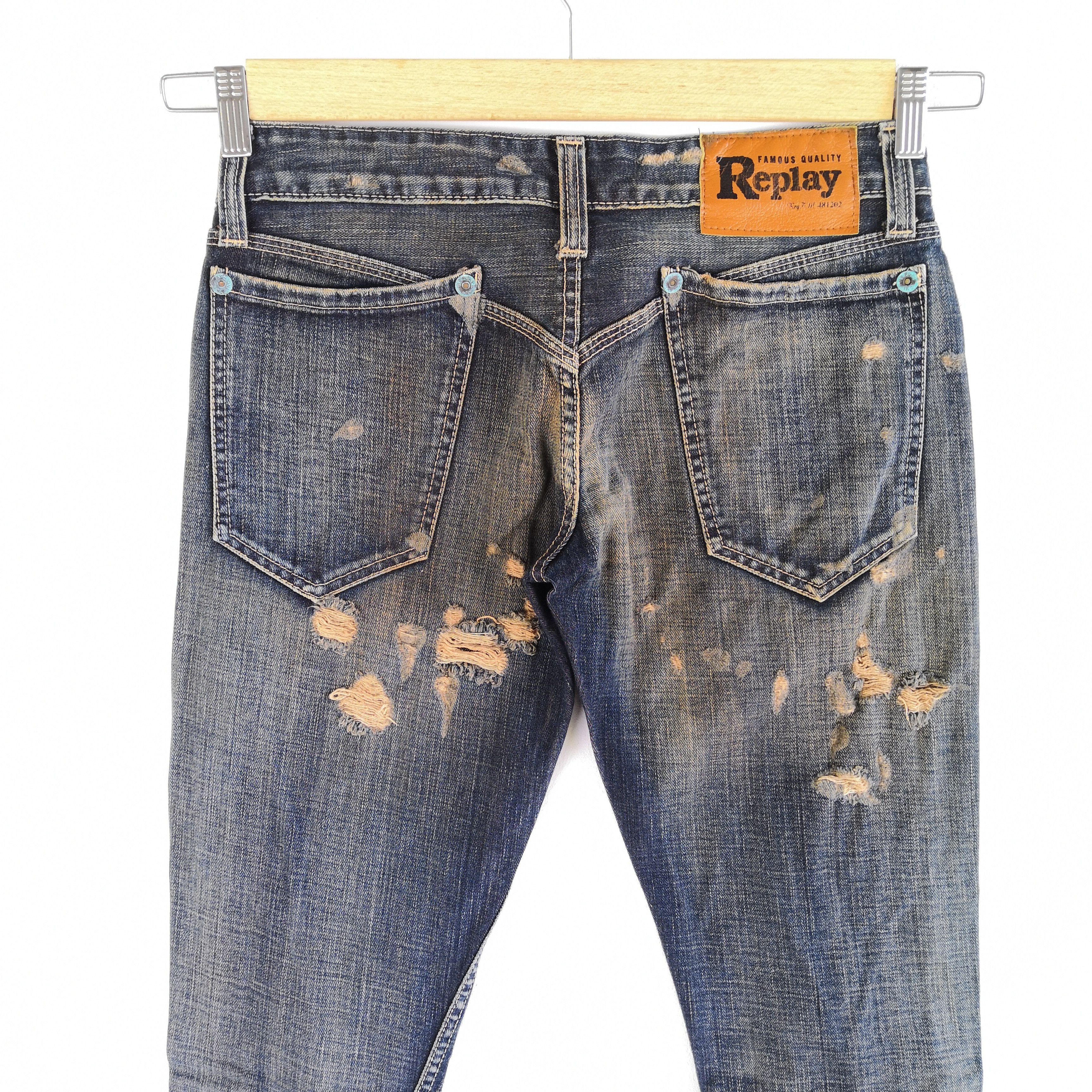 Japanese Brand Vintage Reply Selvedge Distresses Jeans Japanese Denim Size 28" / US 6 / IT 42 - 6 Thumbnail