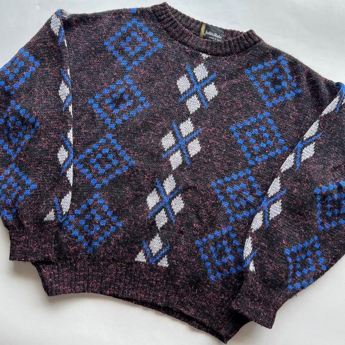 Vintage Vintage 80s Justin Blake Diamond Pattern Sweater | Grailed