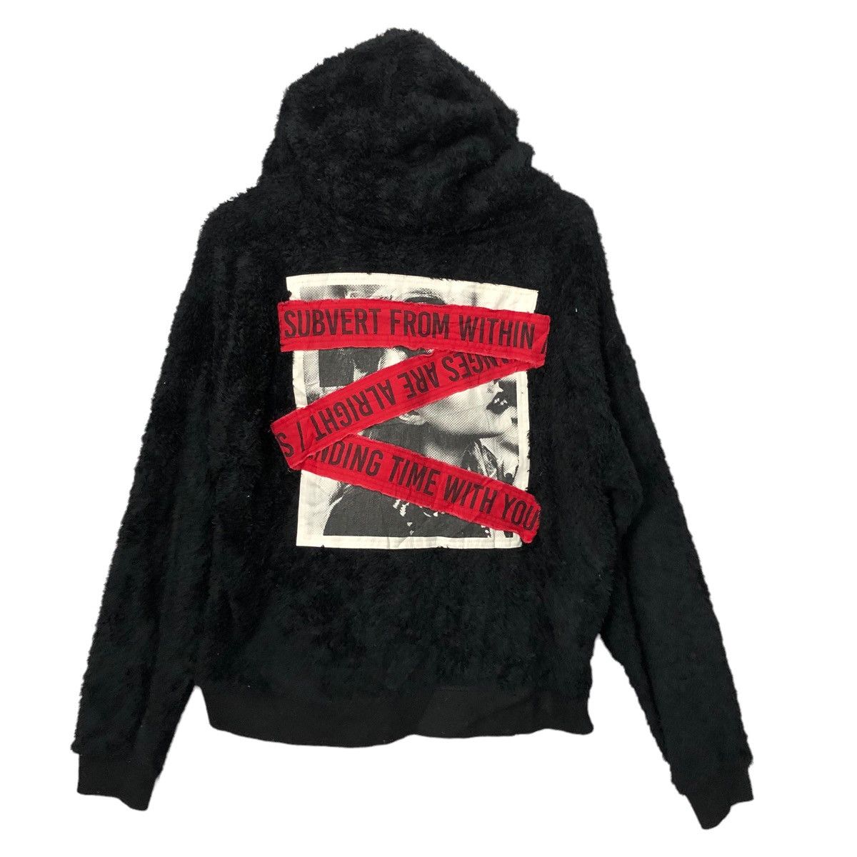 image of Archival Clothing Vintage B One Soul Big Logo Fleece Hoodie Sweatshirt in Black, Men's (Size XL)