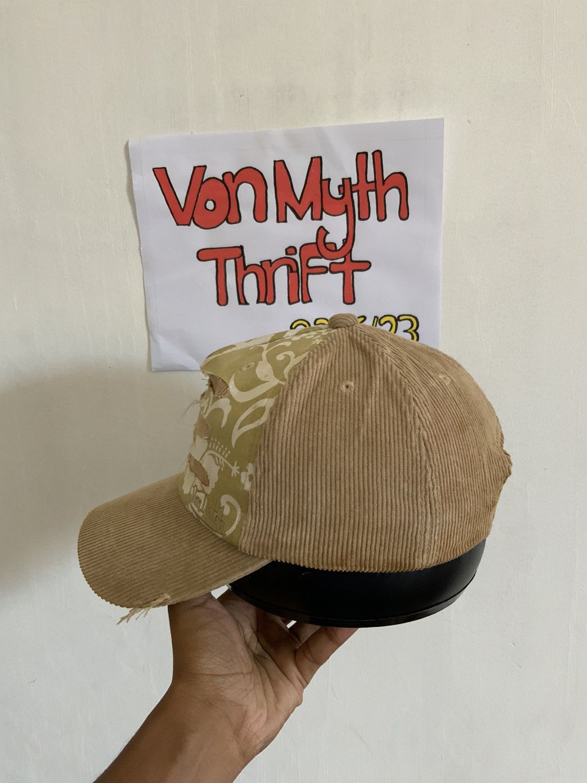 Von Dutch Von Dutch x Flying Eyeball Distressed Corduroi Trucker Hat Size ONE SIZE - 3 Thumbnail