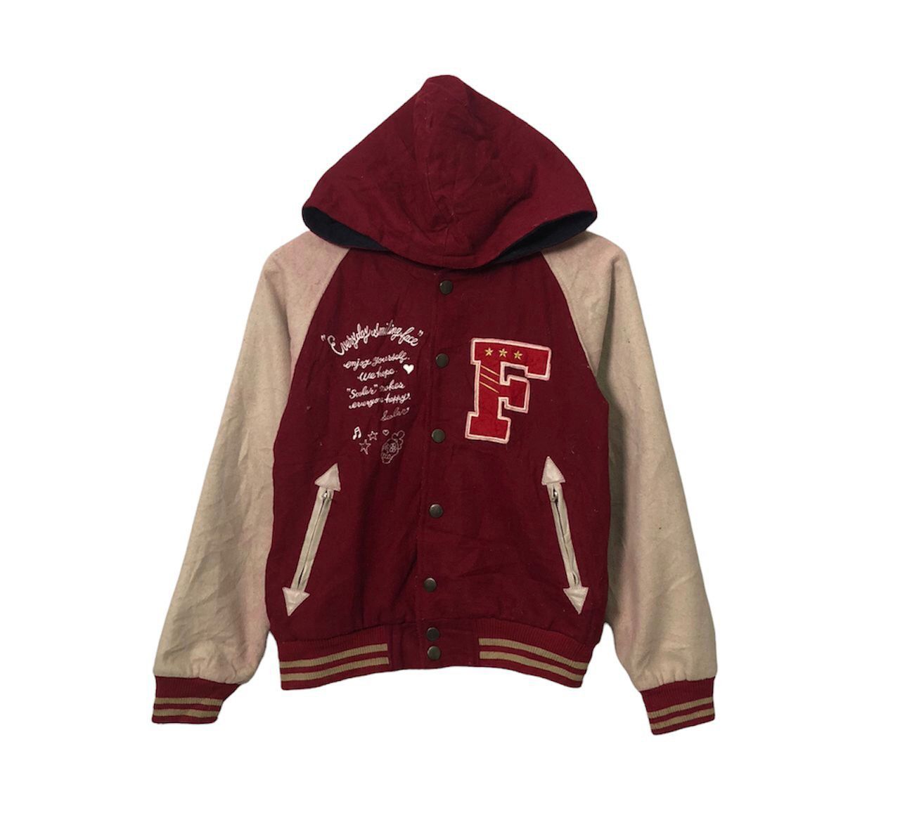 Japanese Brand Vintage Scolar Embroidery Button Ups Hoodie Varsity Jacket Size US S / EU 44-46 / 1 - 1 Thumbnail