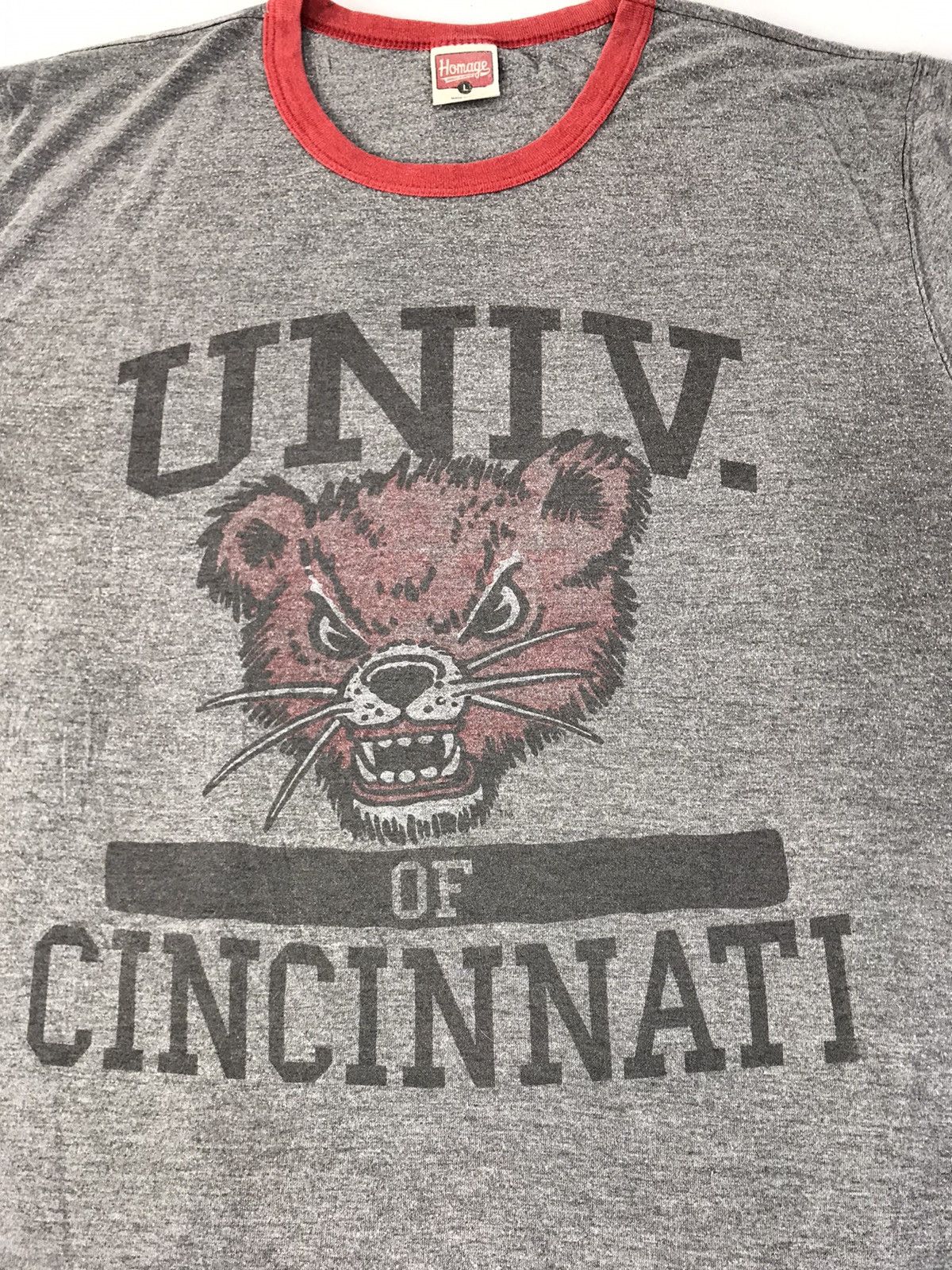 Homage Homage University Of Cincinmati Big Logo Ringer Tee Size US L / EU 52-54 / 3 - 2 Thumbnail
