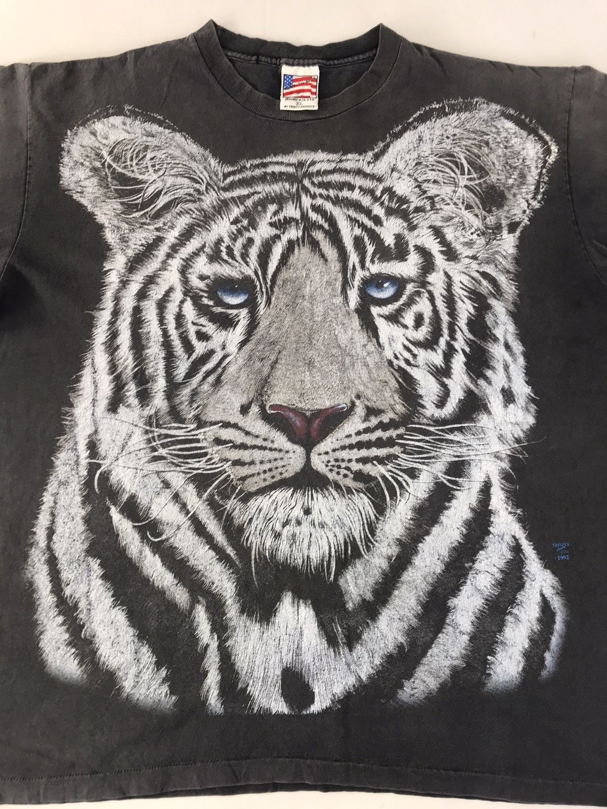 Vintage Trinity Made At The Beach Big Tiger Face Art Tee Size US M / EU 48-50 / 2 - 2 Thumbnail