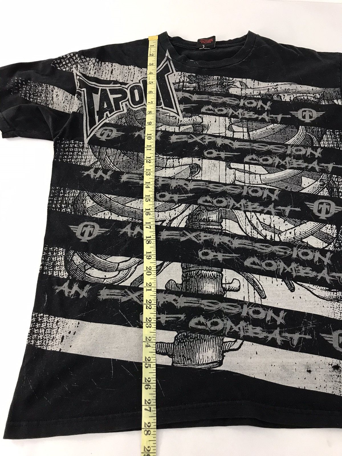 Vintage Tapout Expression Of Combat Rib Bone Gothic Striped Design Size US XL / EU 56 / 4 - 7 Thumbnail