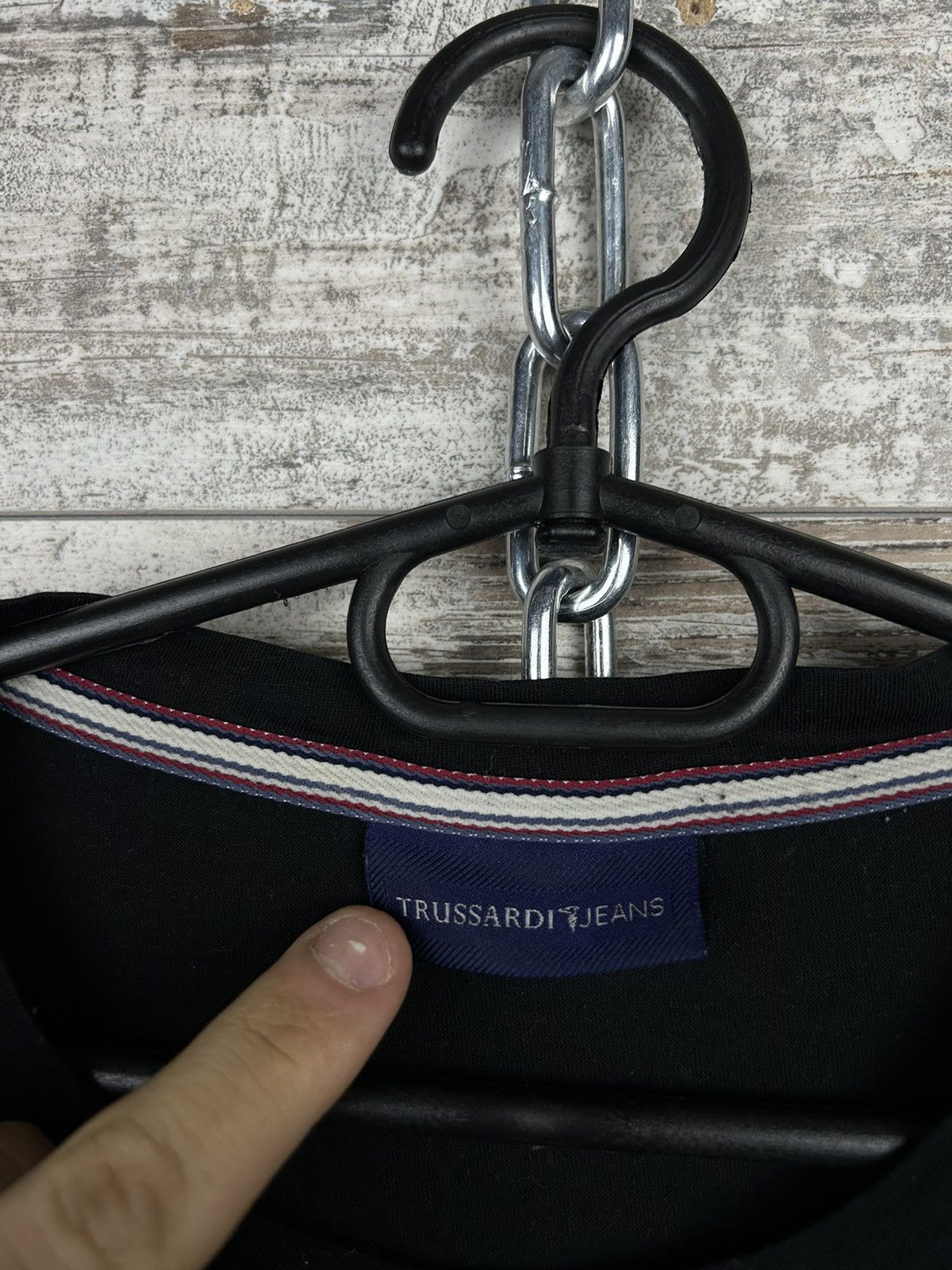Trussardi Mens Trussardi Jeans T Shirt big logo Luxury tee Size US L / EU 52-54 / 3 - 4 Thumbnail