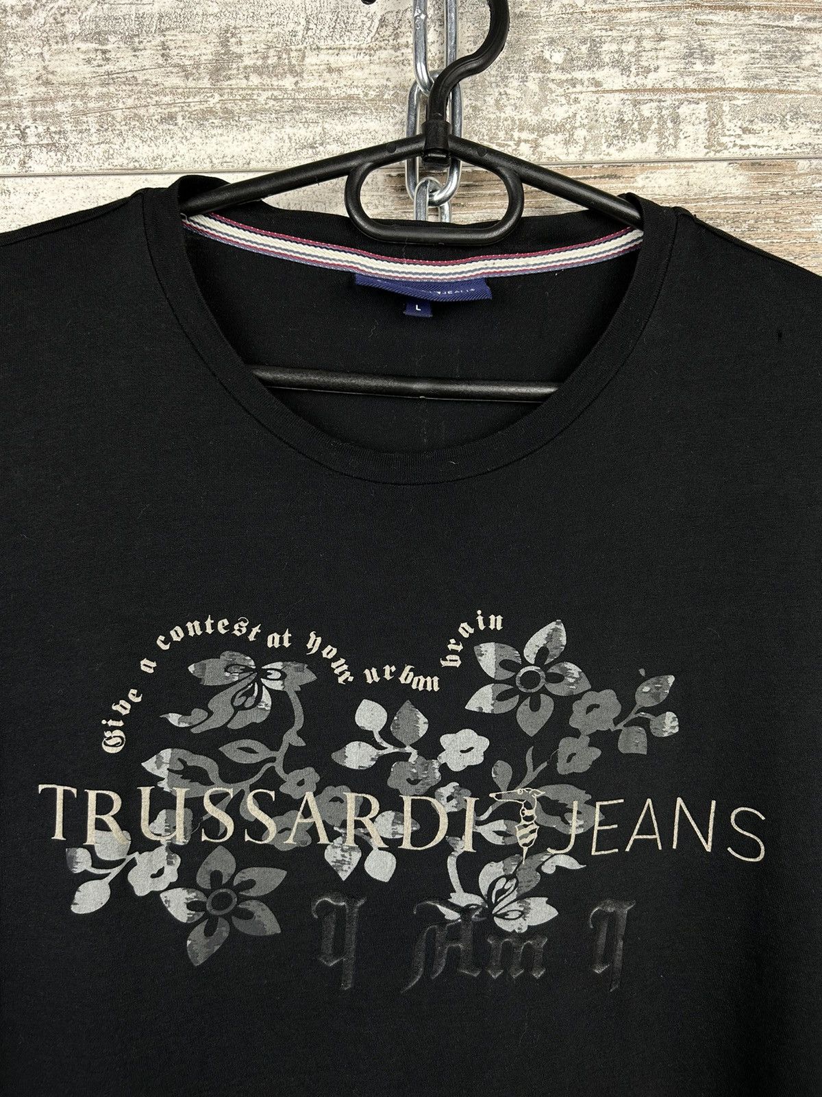 Trussardi Mens Trussardi Jeans T Shirt big logo Luxury tee Size US L / EU 52-54 / 3 - 7 Thumbnail