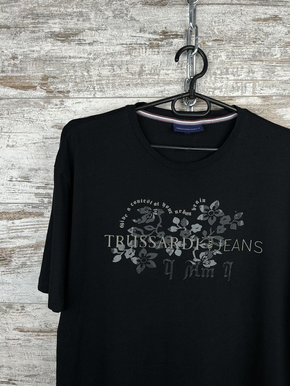 Trussardi Mens Trussardi Jeans T Shirt big logo Luxury tee Size US L / EU 52-54 / 3 - 2 Thumbnail