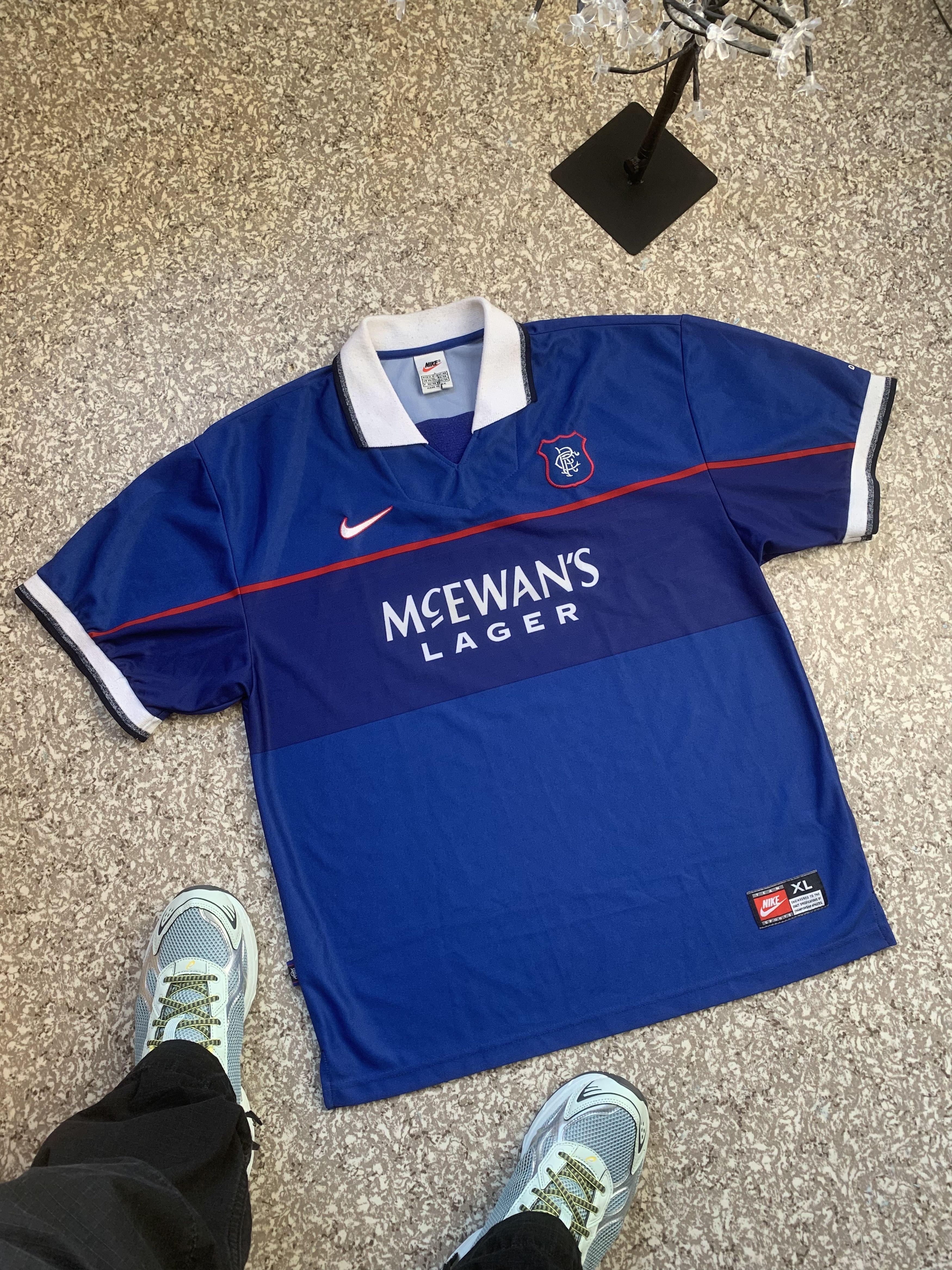 image of Nike Glasgow Rangers 1997-1998 Home Jersey Blokecore in Navy, Men's (Size XL)