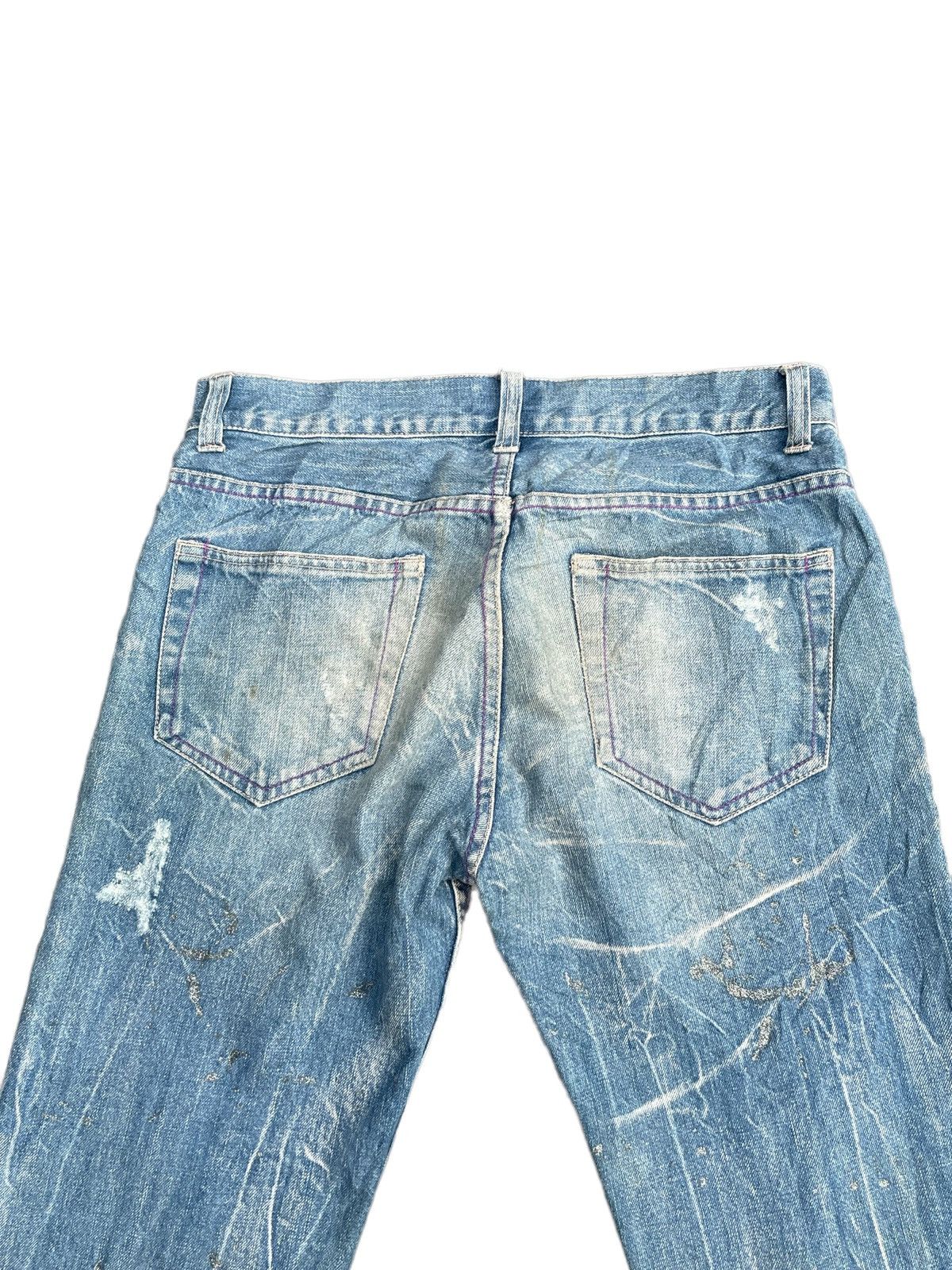 Japanese Brand Japanese Nylaus Custom Distresed Painted Denim Size US 34 / EU 50 - 13 Thumbnail
