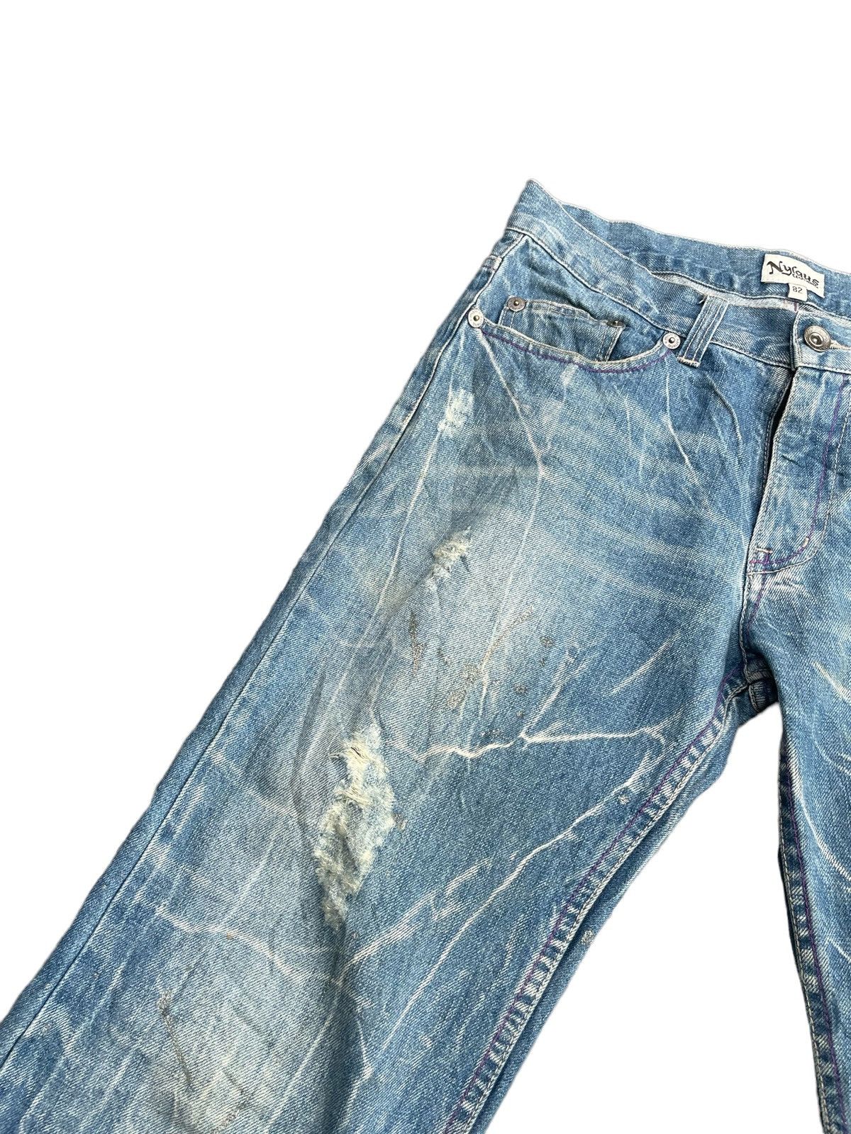 Japanese Brand Japanese Nylaus Custom Distresed Painted Denim Size US 34 / EU 50 - 7 Thumbnail