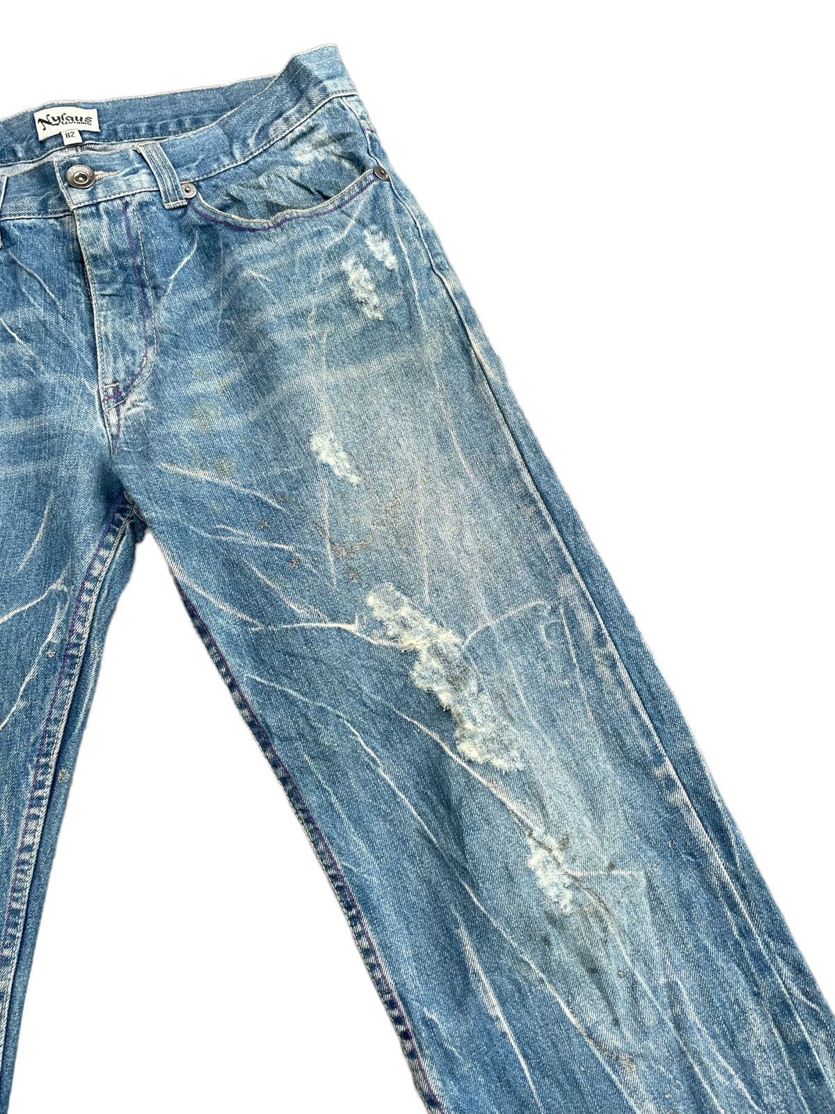 Japanese Brand Japanese Nylaus Custom Distresed Painted Denim Size US 34 / EU 50 - 6 Thumbnail