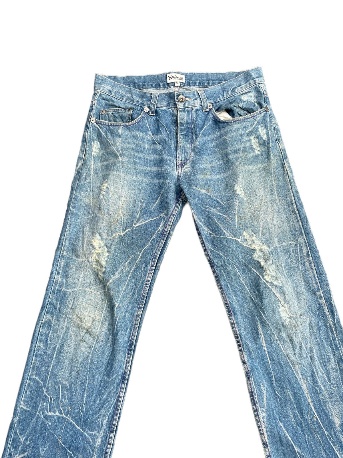Japanese Brand Japanese Nylaus Custom Distresed Painted Denim Size US 34 / EU 50 - 4 Thumbnail