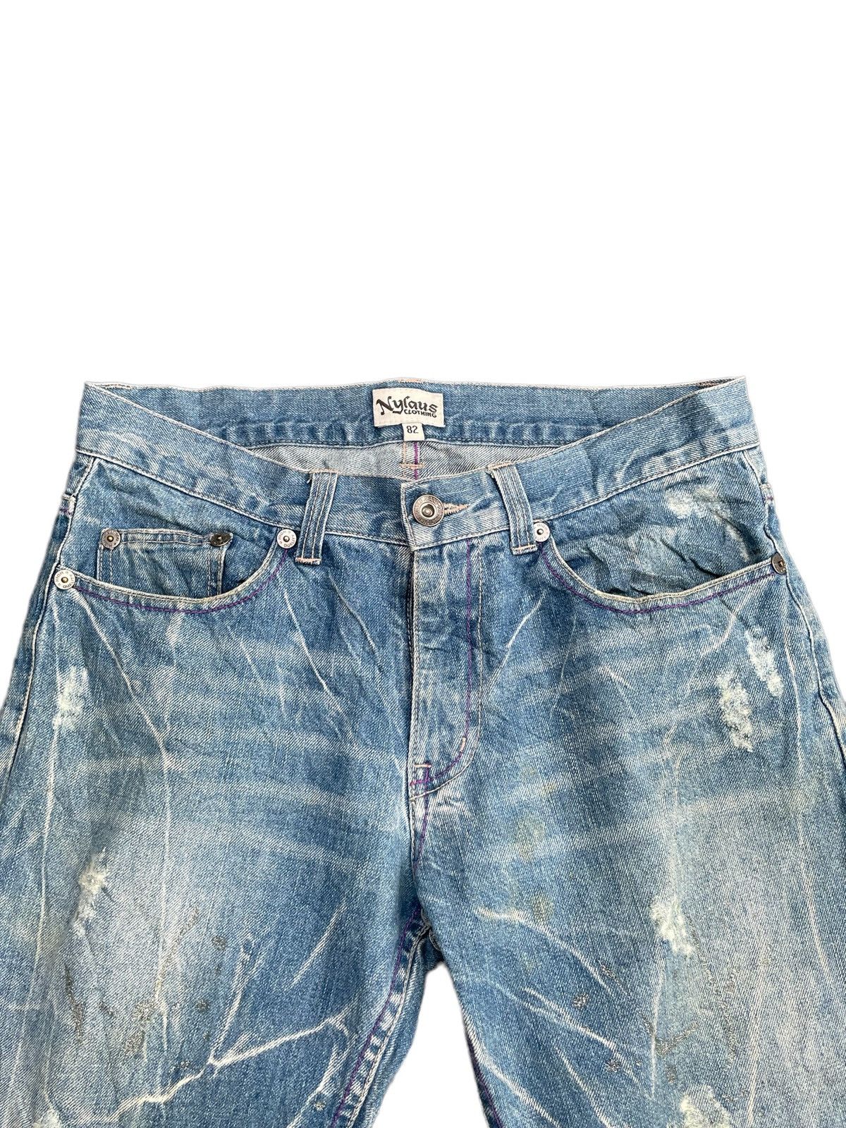 Japanese Brand Japanese Nylaus Custom Distresed Painted Denim Size US 34 / EU 50 - 8 Thumbnail