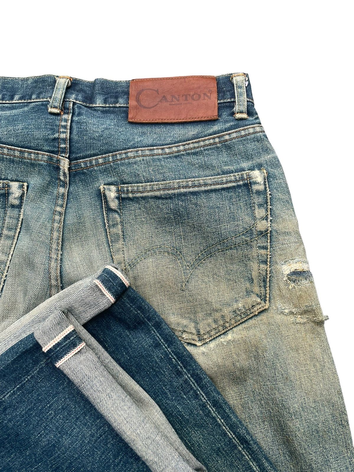 Japanese Brand × Vintage Vintage Canton Selvedge Distresed Denim Size US 31 - 14 Thumbnail
