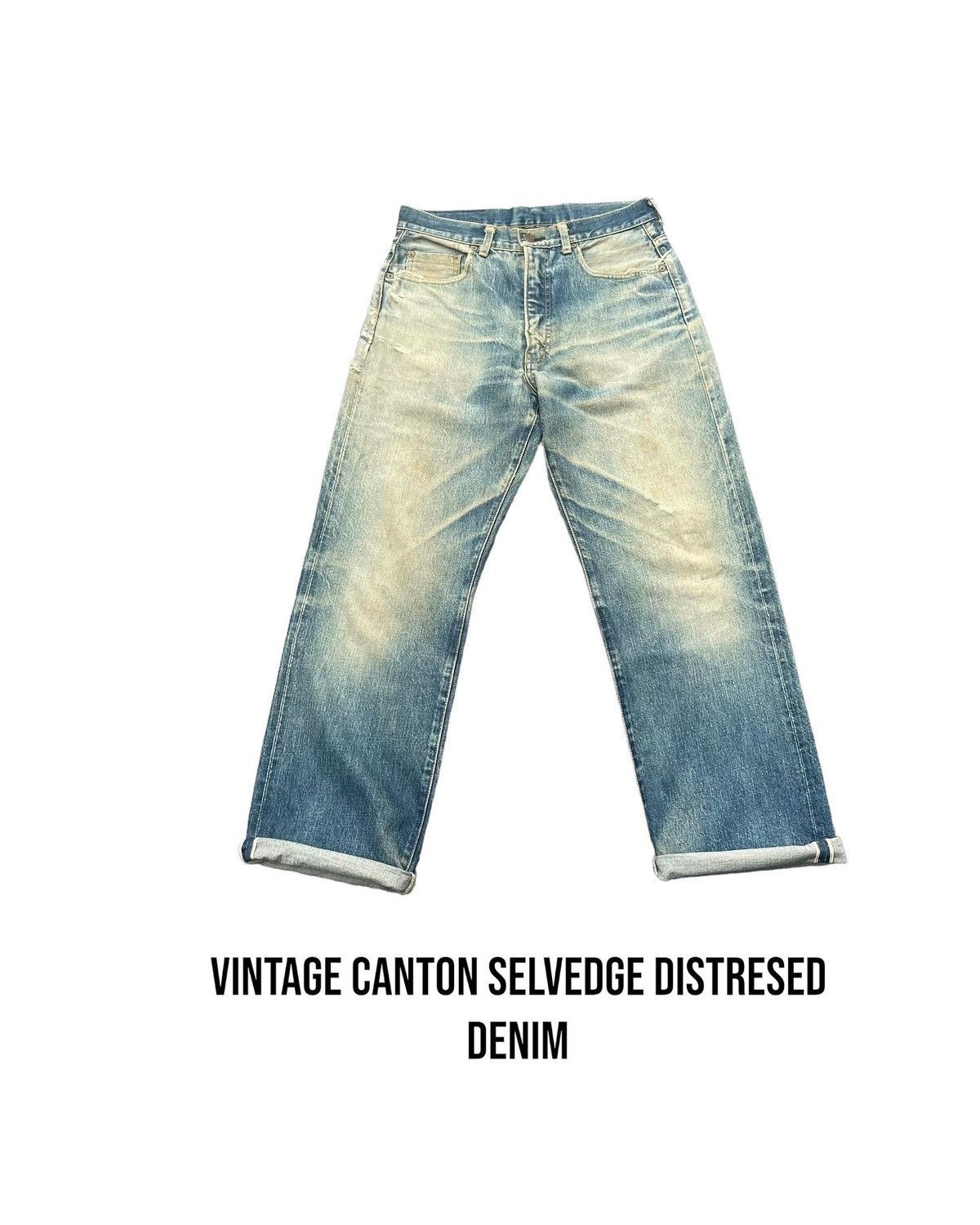 Japanese Brand × Vintage Vintage Canton Selvedge Distresed Denim Size US 31 - 1 Thumbnail